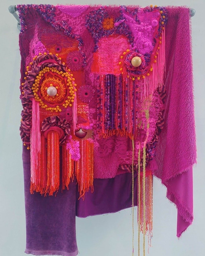 Two works by artist Samantha Fields are currently on view at the Museum.
Fields&rsquo;s practice explores history, personal narrative, and the ways bodies move through space, using materials that feel both intimate and expansive. These pieces reward 