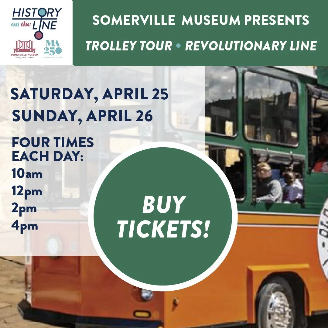 Trolley Tours are back!  Reserve your tickets to ride the Revolutionary Line Saturday and Sunday, April 25 &amp; 26.  Let our tour guide help you reimagine the landscape as it was when Paul Revere rode through it and hear Revolutionary stories about 