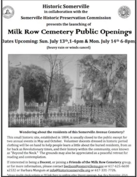Back in the day - ok not that long ago- openings of Somerville's historic sites were run by Historic Somerville and the Historic Preservation Commission. Now they are run by the Somerville Museum. History Unlocked! Drop-in Chats start tomorrow mornin