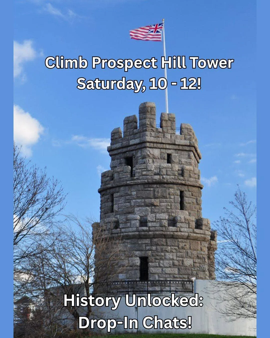 Prospect Hill Tower is open today!

Climb the tower and take in one of Somerville&rsquo;s most historic views during History Unlocked: Drop-In Chats.

Saturday
10 AM&ndash;12 PM
Prospect Hill Tower

Stop by, explore, and learn a little local history!