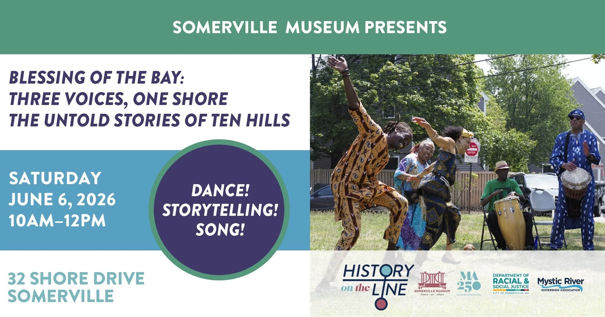 Join us for Blessing of the Bay: Three Voices, One Shore on Saturday, June 6, from 10:00 AM&ndash;12:00 PM at 32 Shore Drive.

This unique outdoor program brings together song, dance, storytelling, and family activities to honor the layered histories