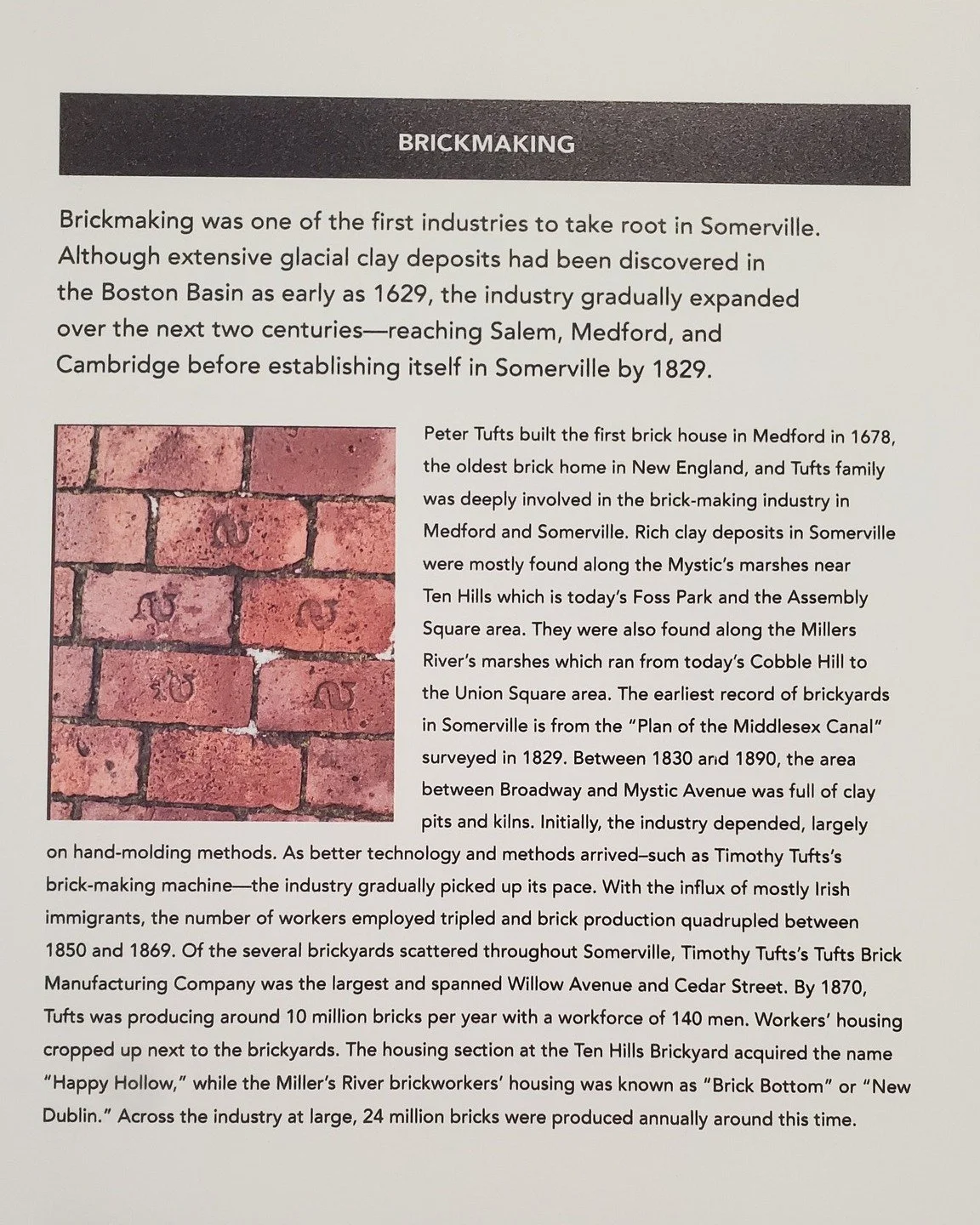 On June 27, we recognized Industrial Workers Day.

Somerville&rsquo;s industrial story is written in brick.

Brickmaking was one of Somerville&rsquo;s defining 19th-century industries, with clay pits and kilns once spread through areas near Ten Hills
