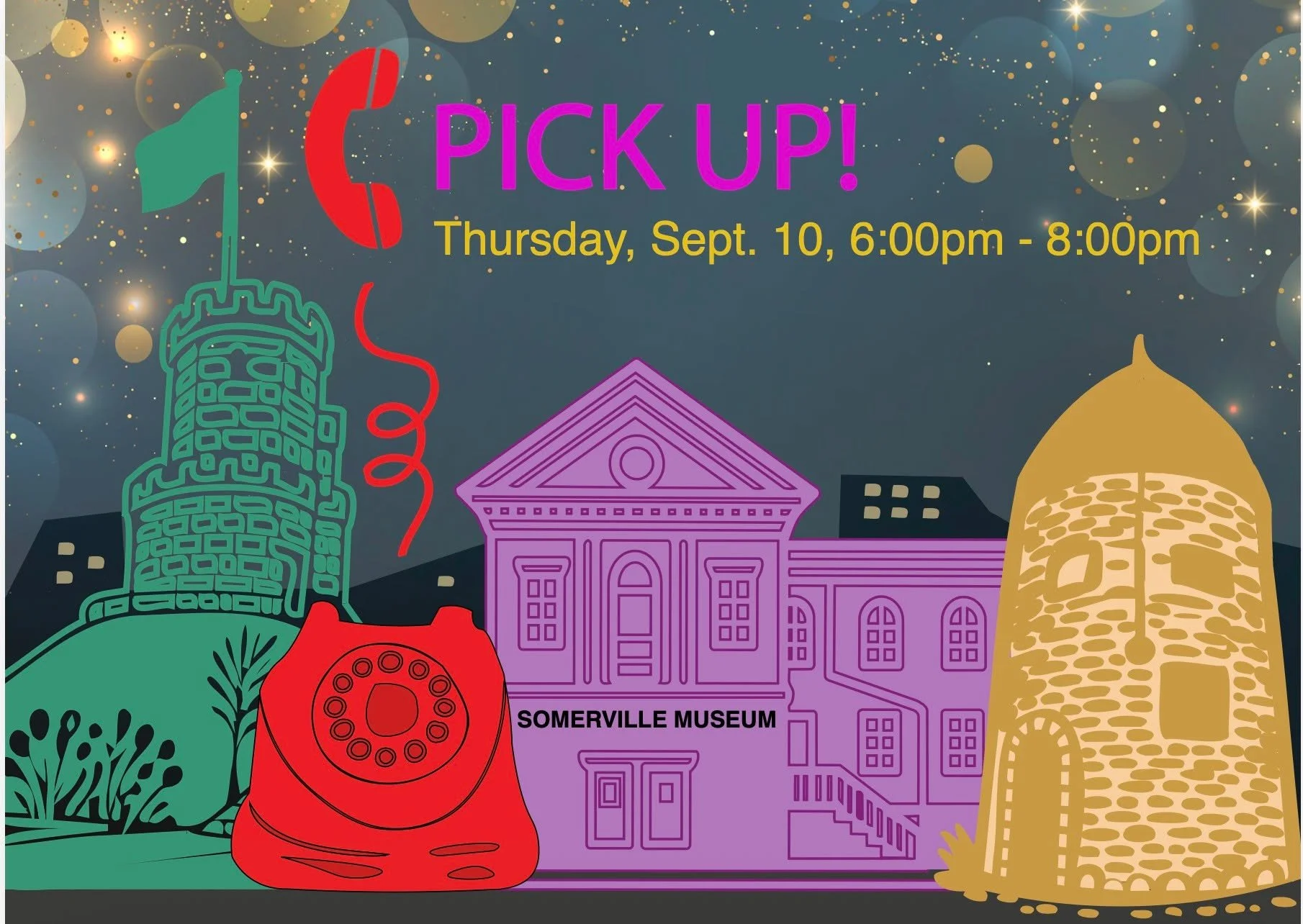 TINGLE-LING! TINGLE-LING!  It's for you!
See Jimmy Tingle LIVE
Sambaviva dancing to telephone "numbers"
interactive active phone exhibits and more 
at PICK UP! Somerville Museum Calling!
Answer the CALL and get your tickets for Somerville M