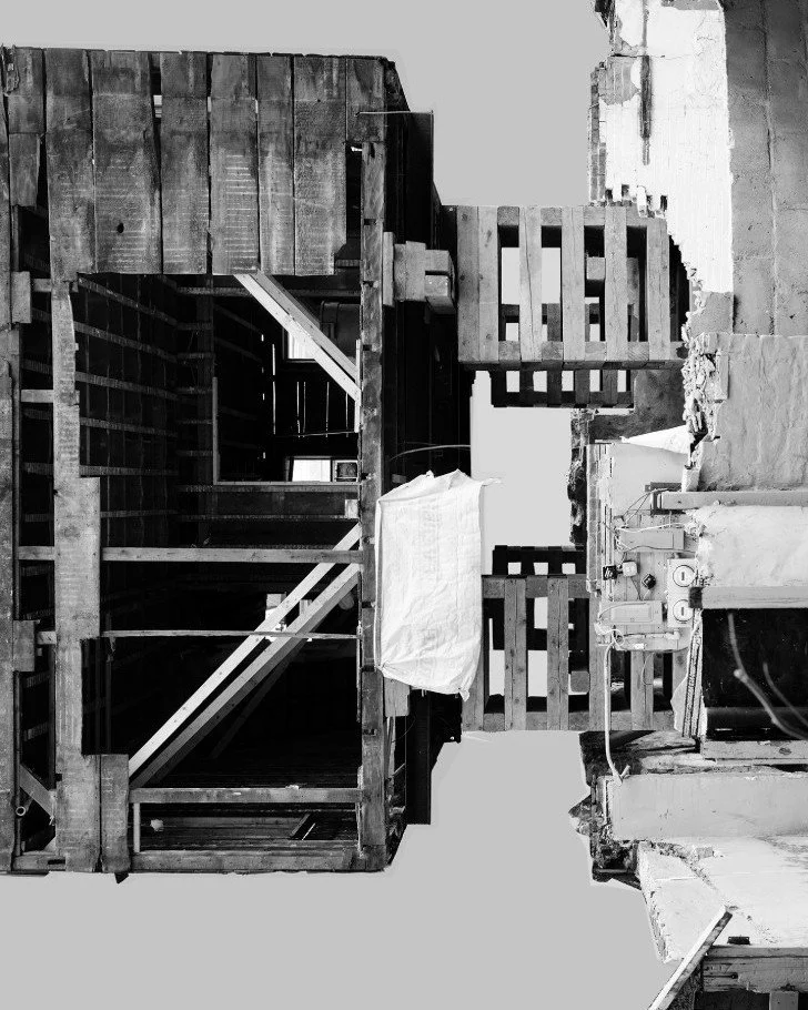 #artistspotlight Amber Tourlentes @ambertourlentes

Amber&rsquo;s Histo-graphic Machines series pairs photos of houses being flipped in her Somerville neighborhood with fragments of art auction catalogs, turning home into a metaphor for the American 