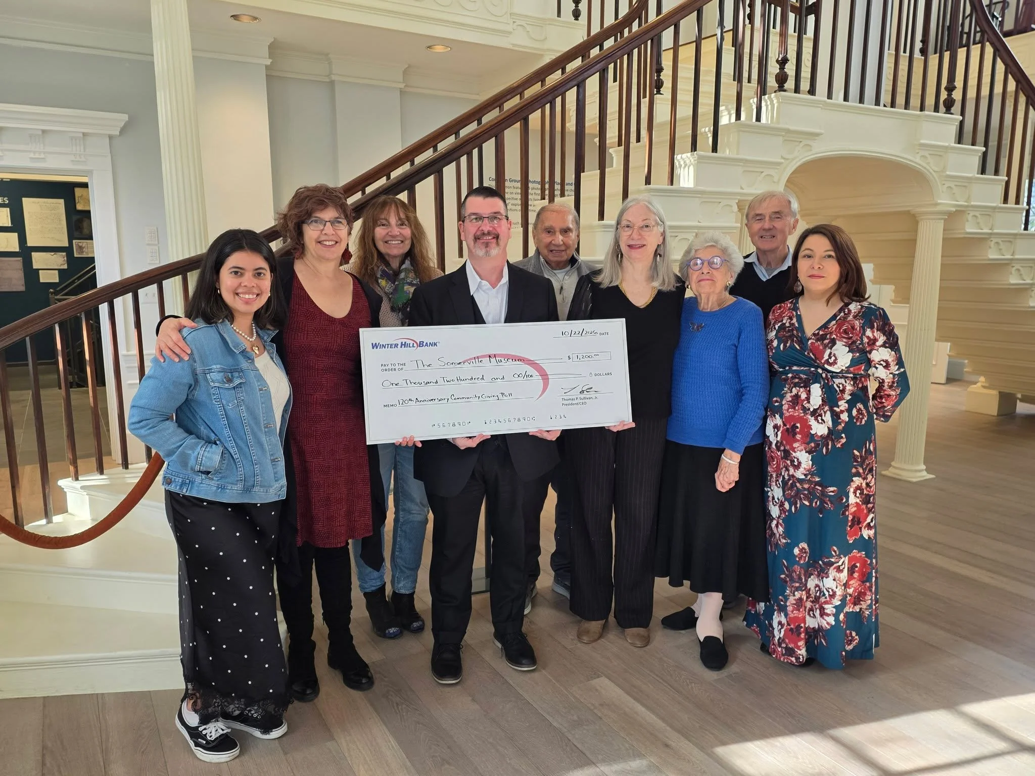 A huge thank you to Winter Hill Bank and everyone who voted for us! We were the first selected as the first winner of Winter Hill Bank&rsquo;s 120th Anniversary Community Giving Poll! #Winterhillbank #somervillemuseum