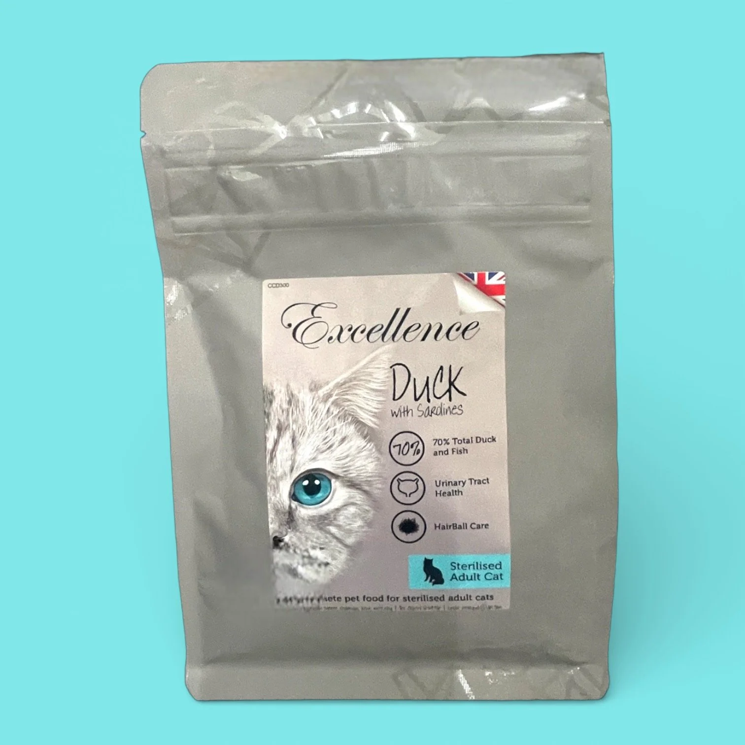 Indoor Cat Food | 70% Duck & Fish Grain Free Hypoallergenic