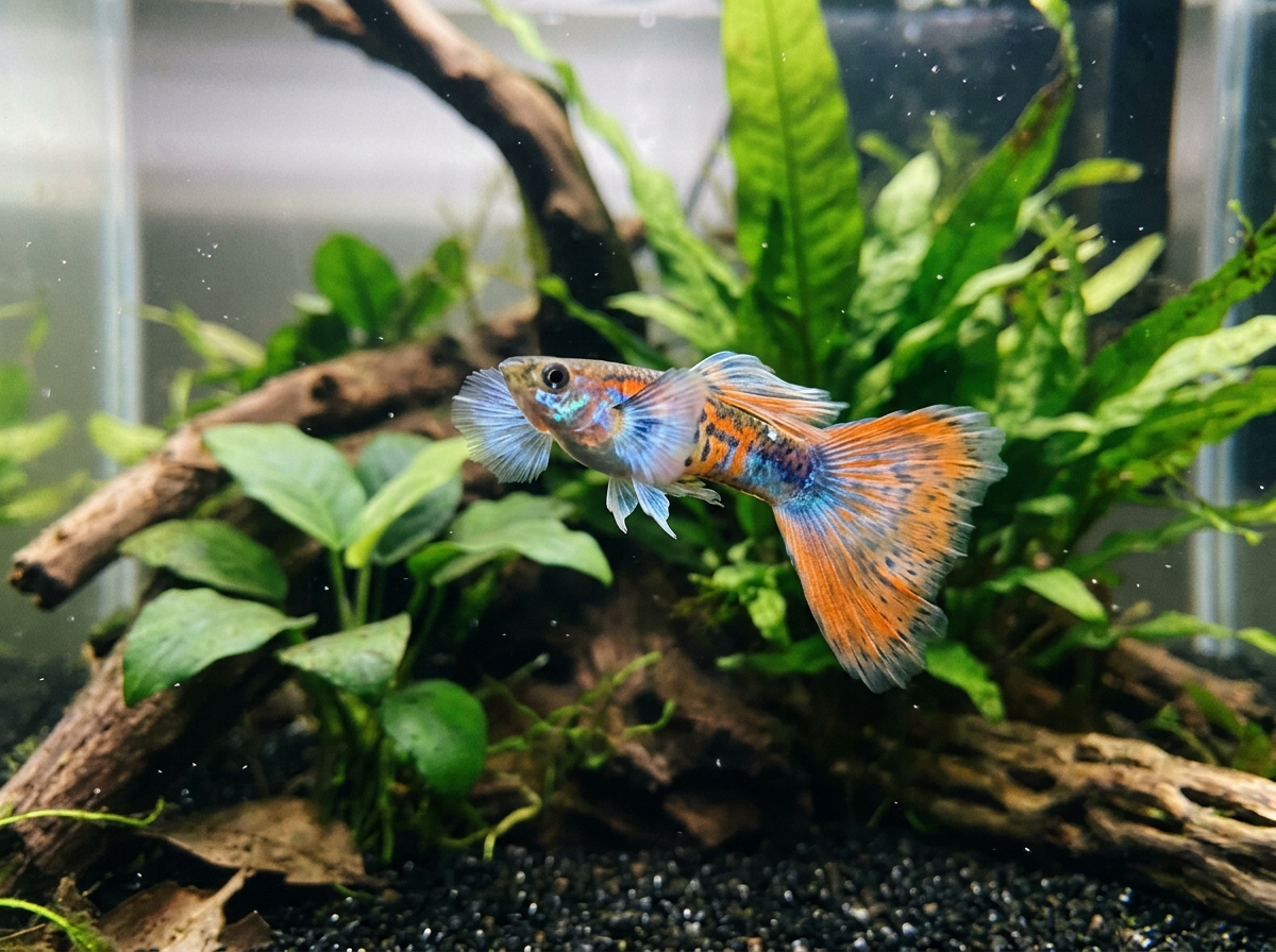 Male Elephant Ear Guppy  Poecilia reticulata