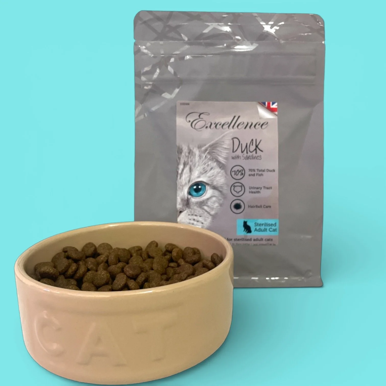 Indoor Cat Food | 70% Duck & Fish Grain Free Hypoallergenic