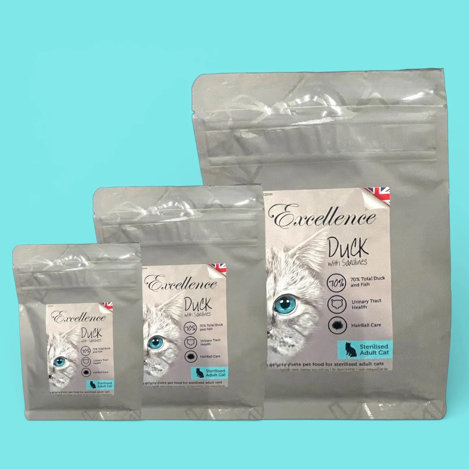 Indoor Cat Food | 70% Duck & Fish Grain Free Hypoallergenic