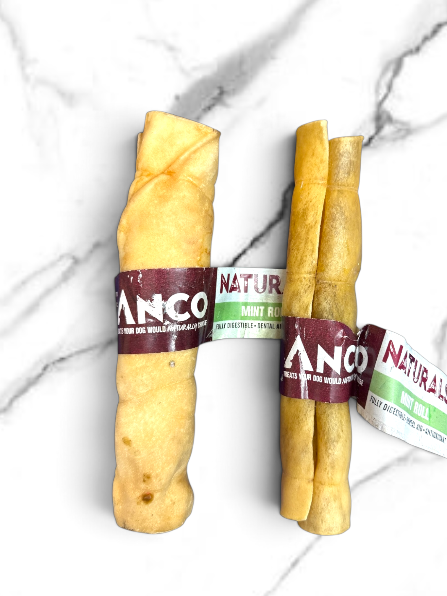 Natural beef roll with a hint of mint for dogs and puppies