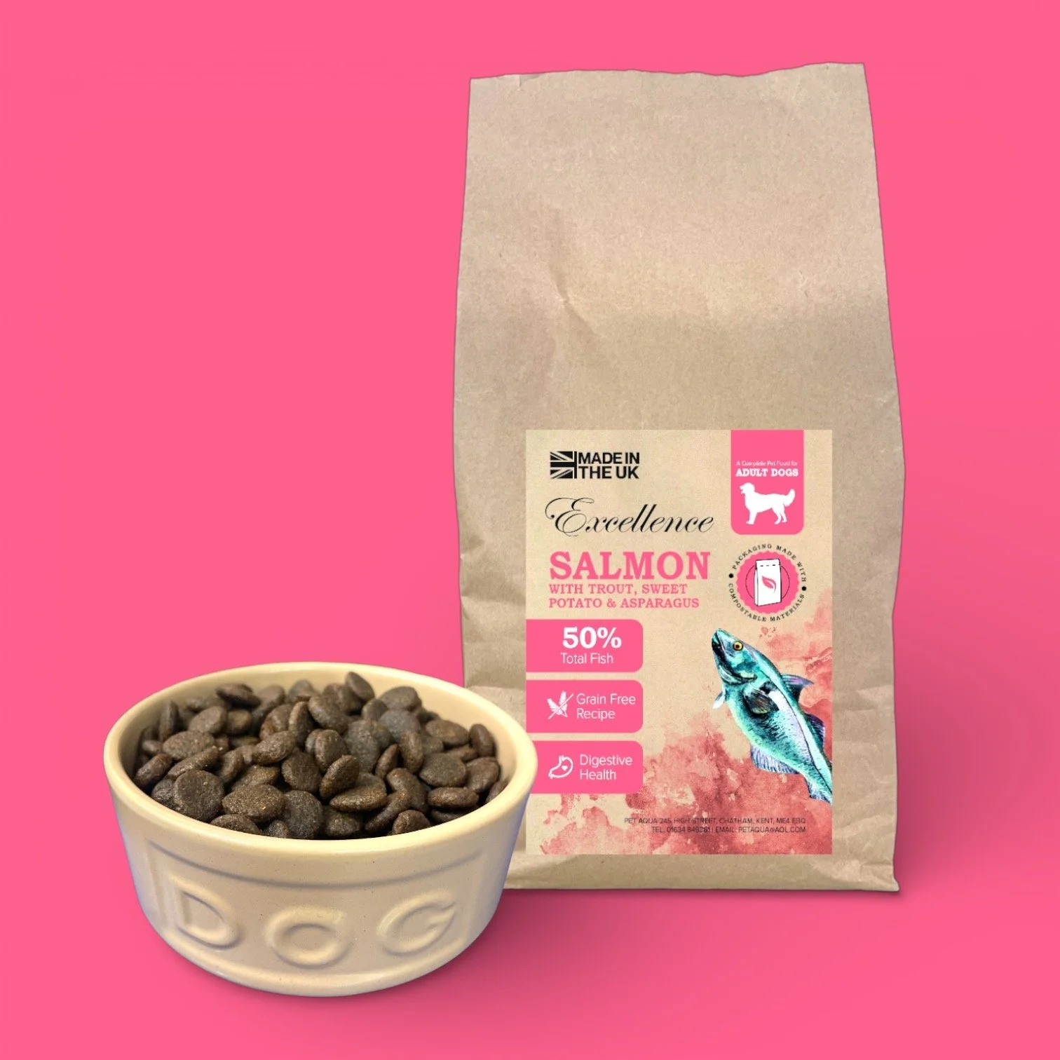 Adult grain free kibble with 50% Salmon