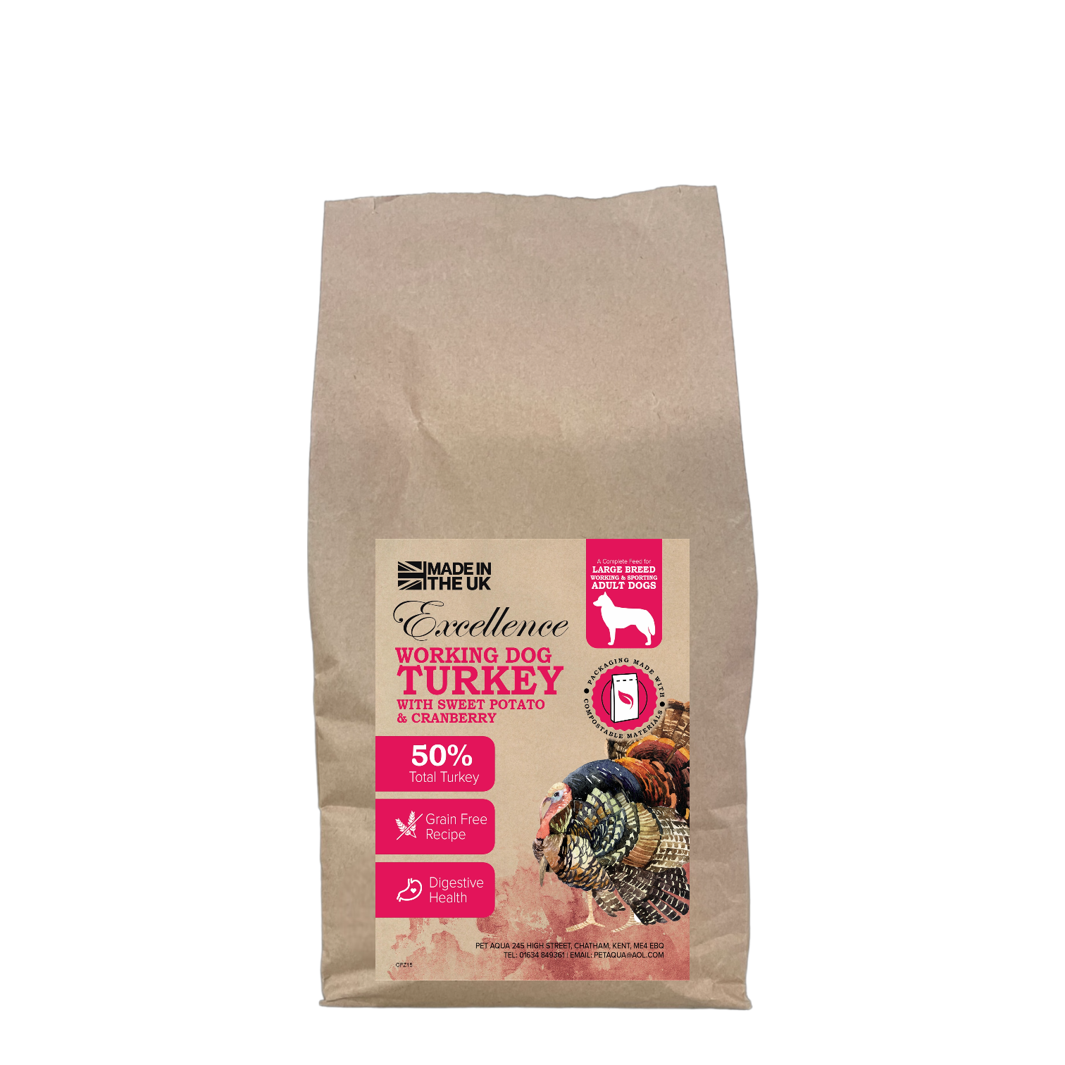 excellence grain free kibble for large breed dogs turkey sweet potato and cranberry high protein