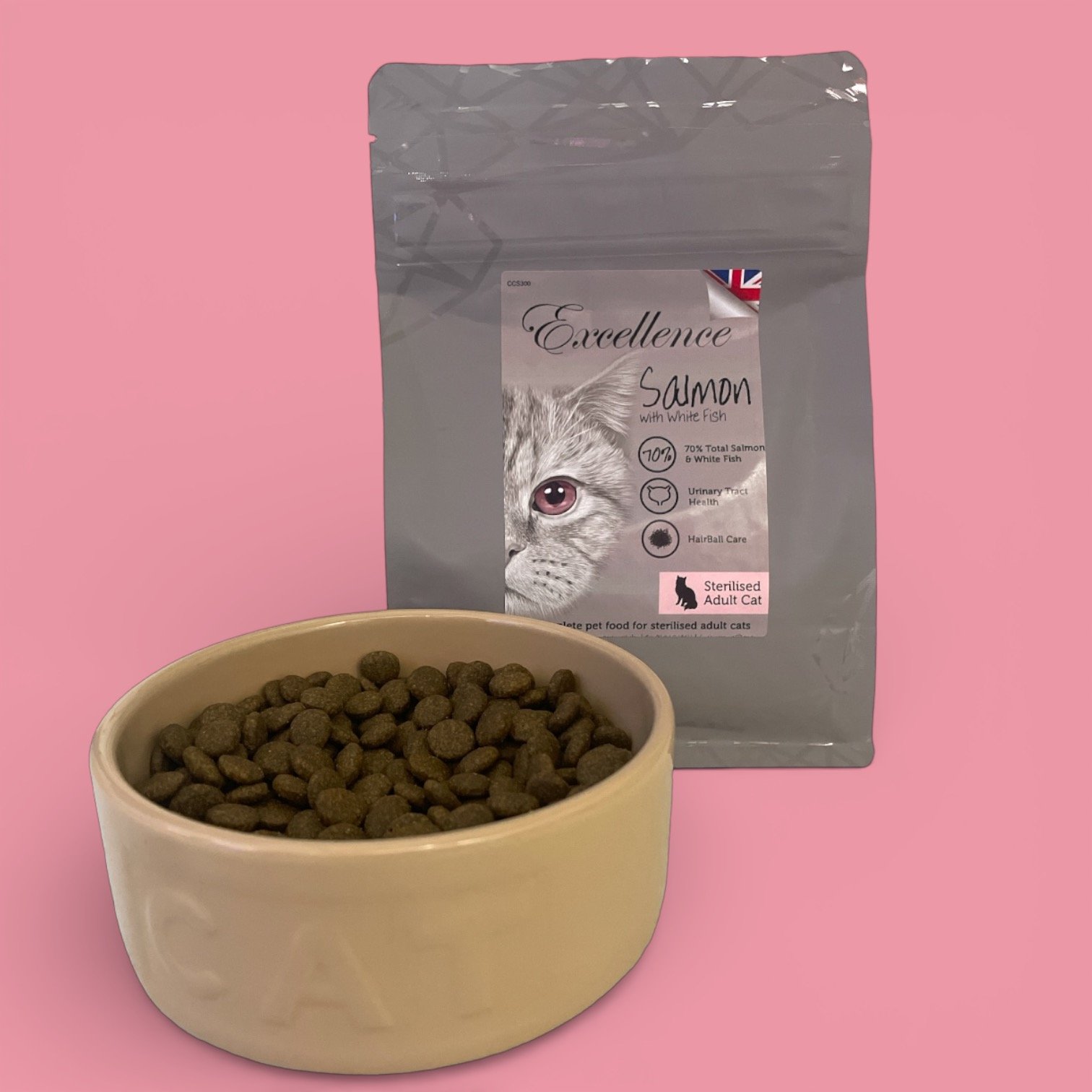 Grain Free Indoor Cat Kibble | 70% Fish with Hairball Control