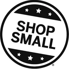 "Shop Small" logo with stars in a circular design.
