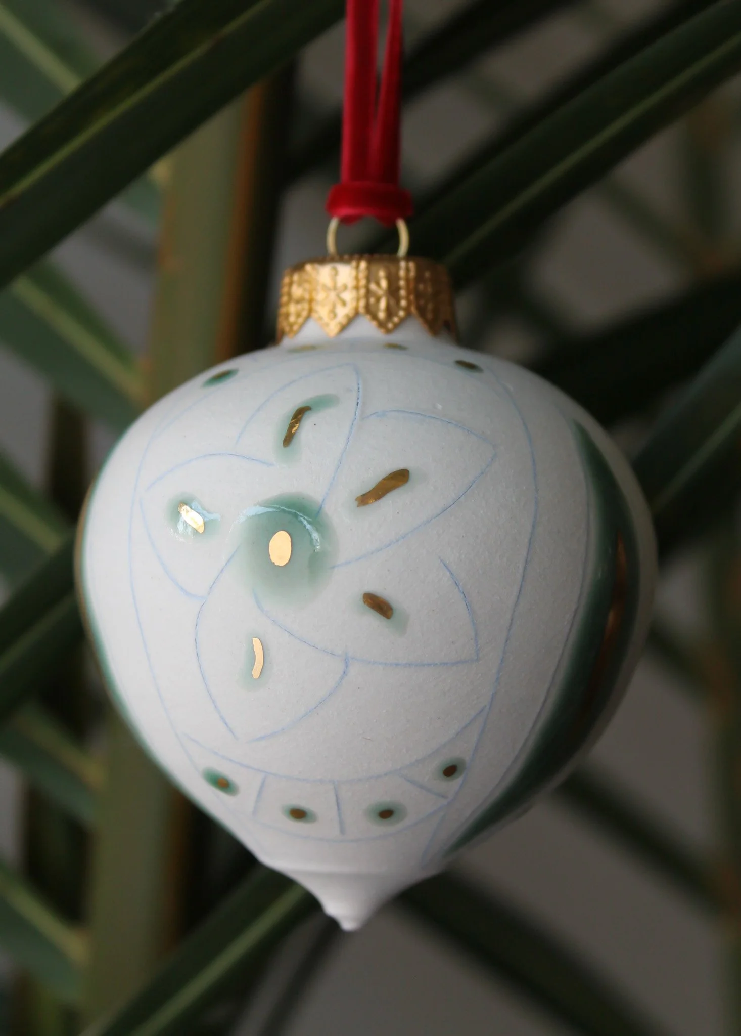 Green Daisy Ornament