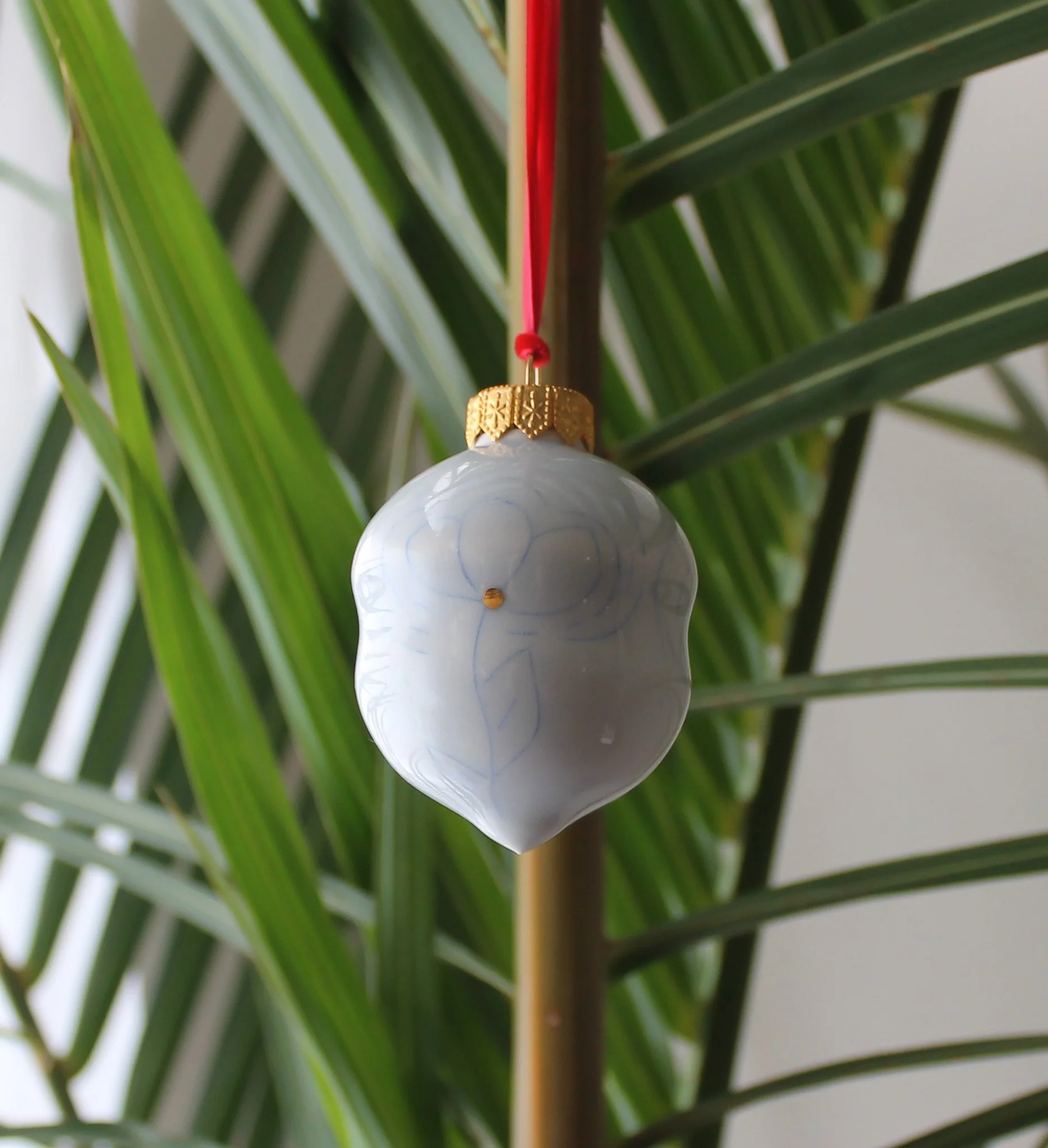 Floral Light Blue Ornament