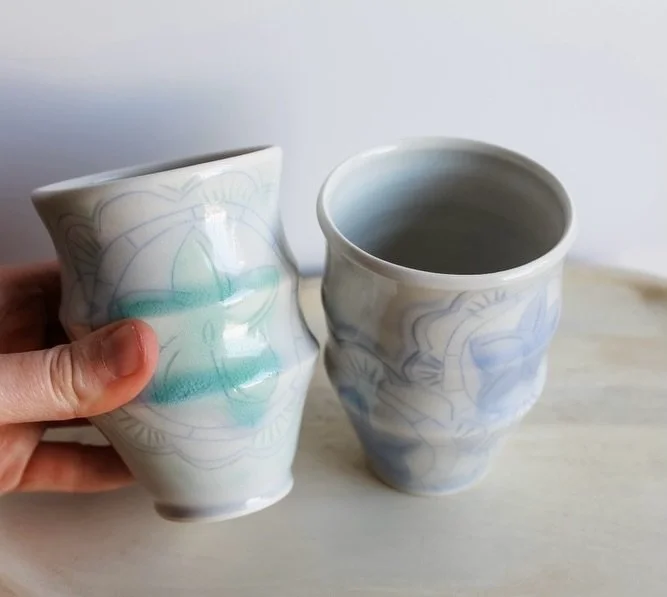 I&rsquo;m SO thrilled to have my work @worcestercenterforcrafts &ldquo;Cup Show&rdquo; exhibition at the @handcraftedshop_  in Worcester, MA! 

I have two cutie little tumbler cups that were accepted into the show, curated by ceramic artist Maliya Tr