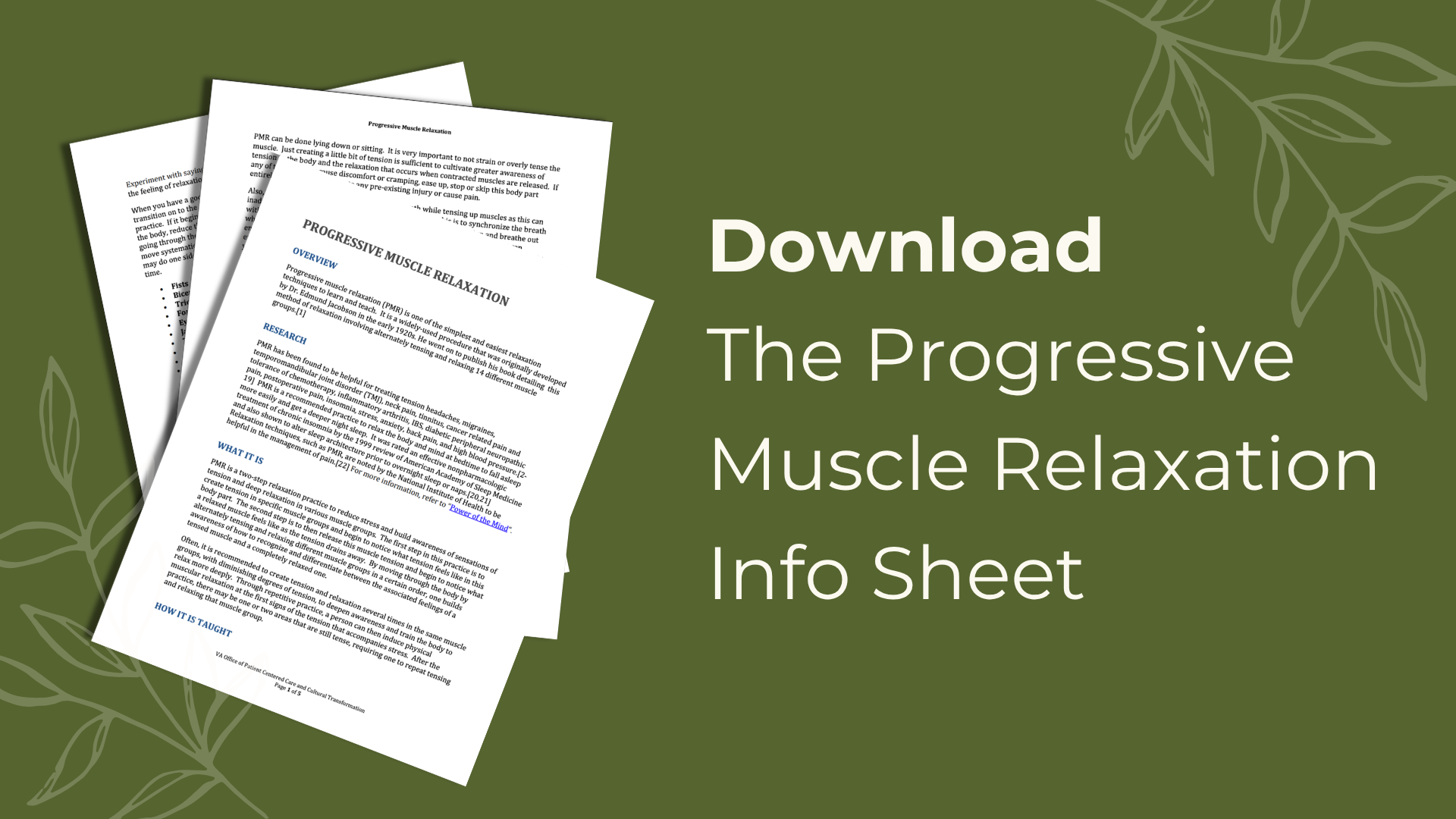 Download the Progressive Muscle Relaxation Info Sheet
