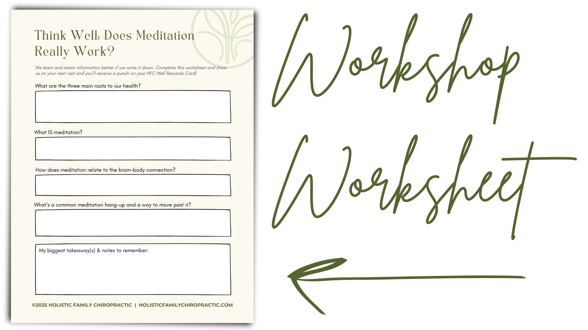 Think Well: Does Meditation Really Work? Workshop Worksheet