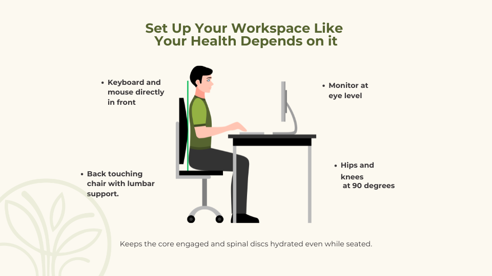 How to set up your workspace graphic