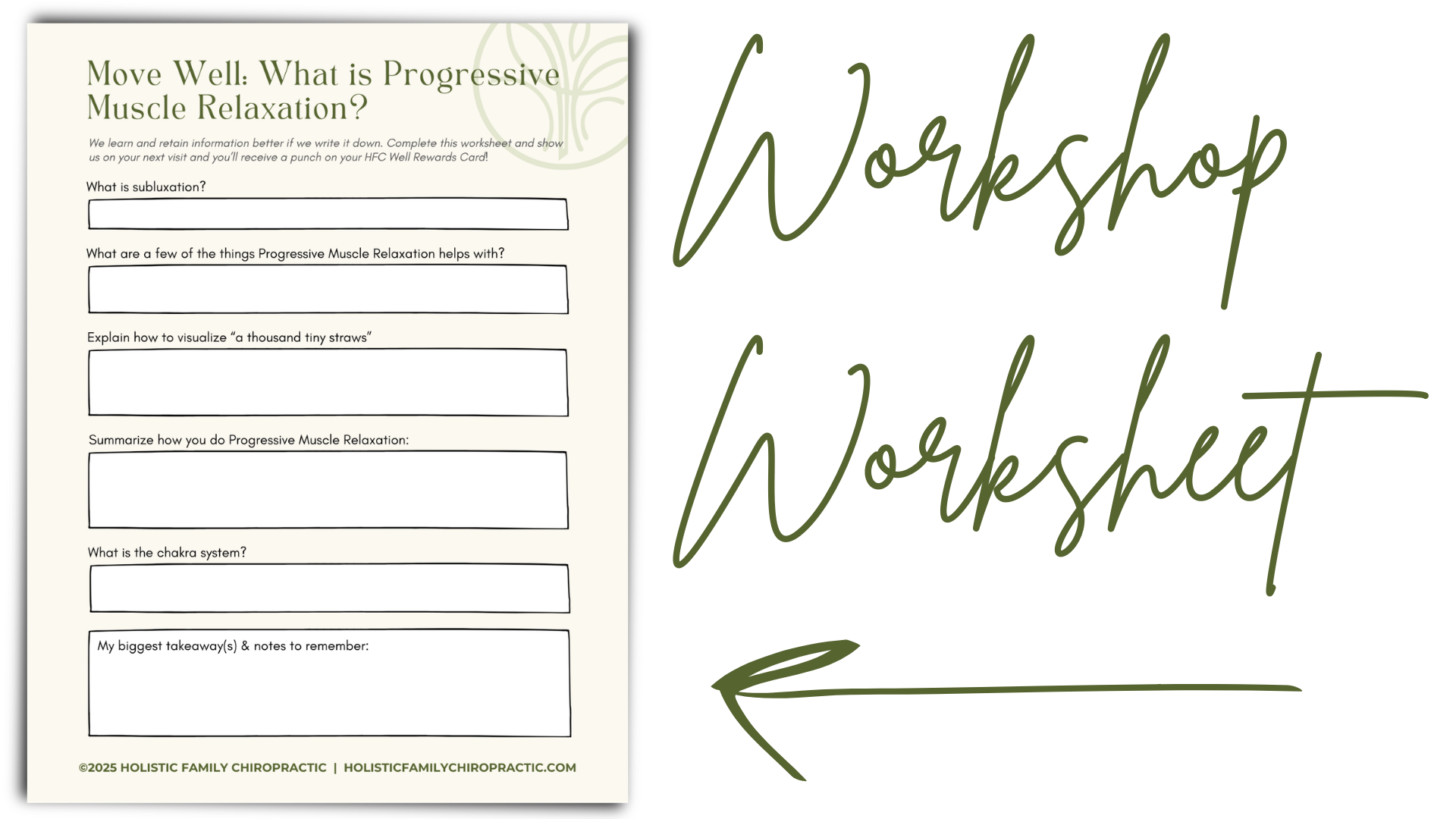 Move Well: What is Progressive Muscle Relaxation? Workshop Worksheet
