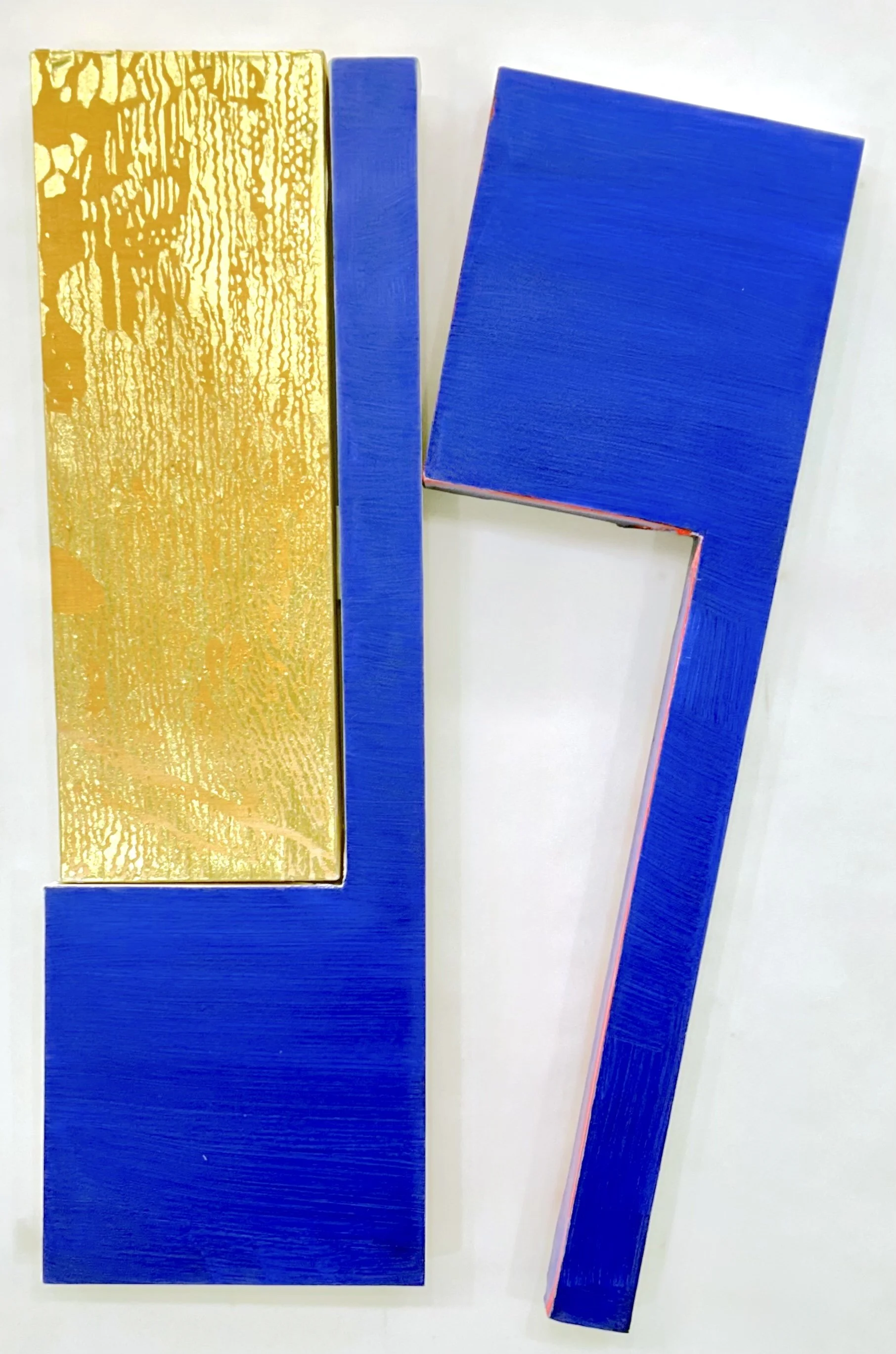 Constant Reminder
Gold tape, Acrylic and Oil on Shaped Canvases 
32 x 20 inches