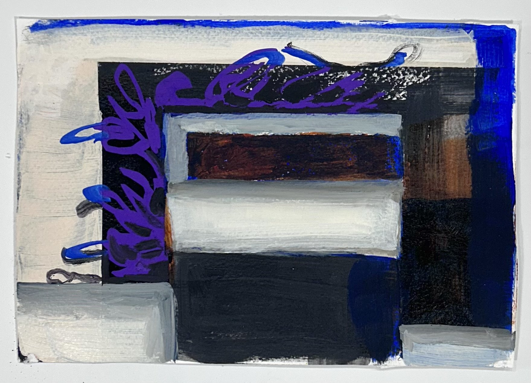 Mind The Gap, Acrylic on Paper, 8 x 10 inches
