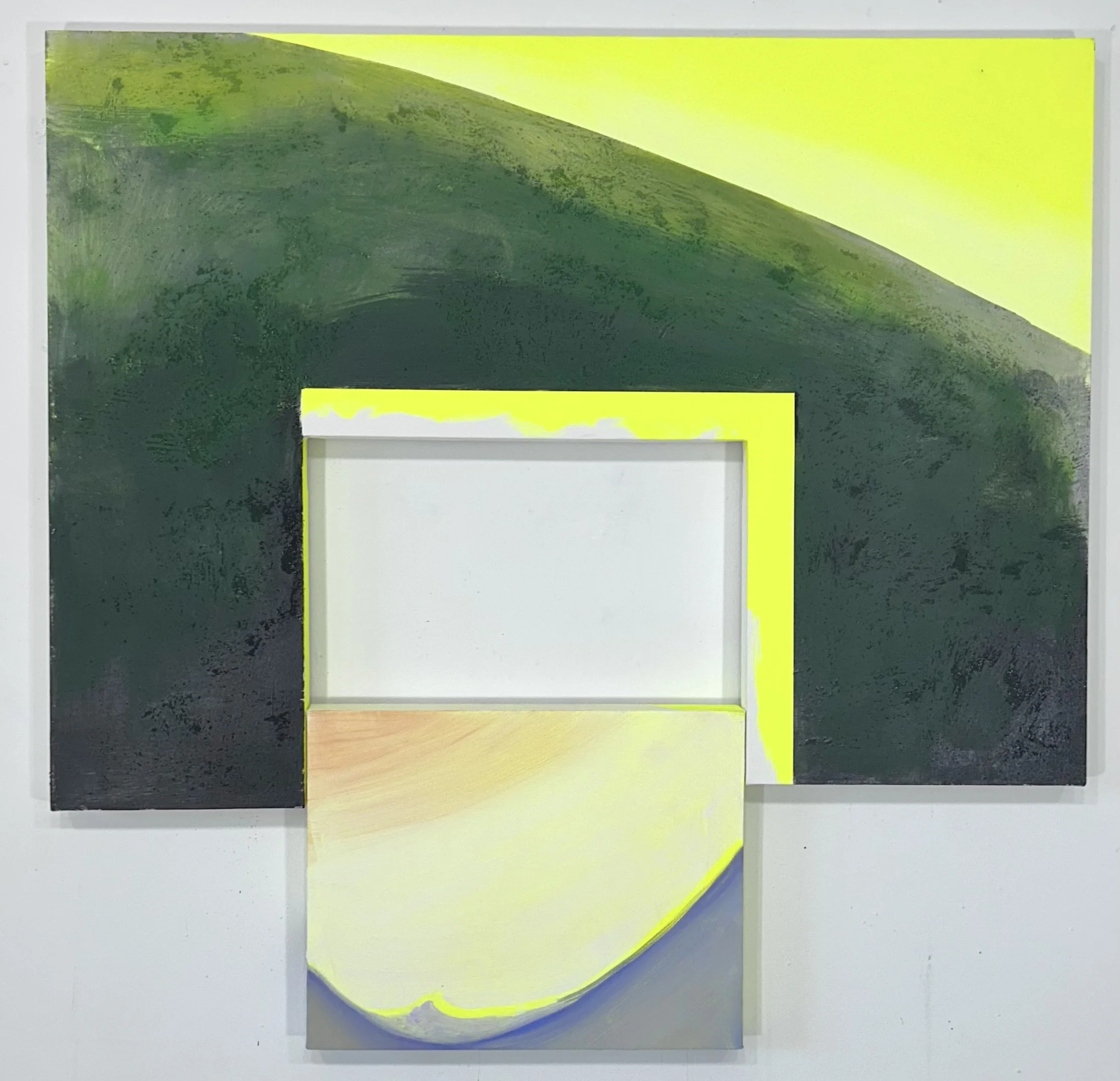 Return. Acrylic on Shaped Canvas and Canvas Inset, 42 x 44 inches