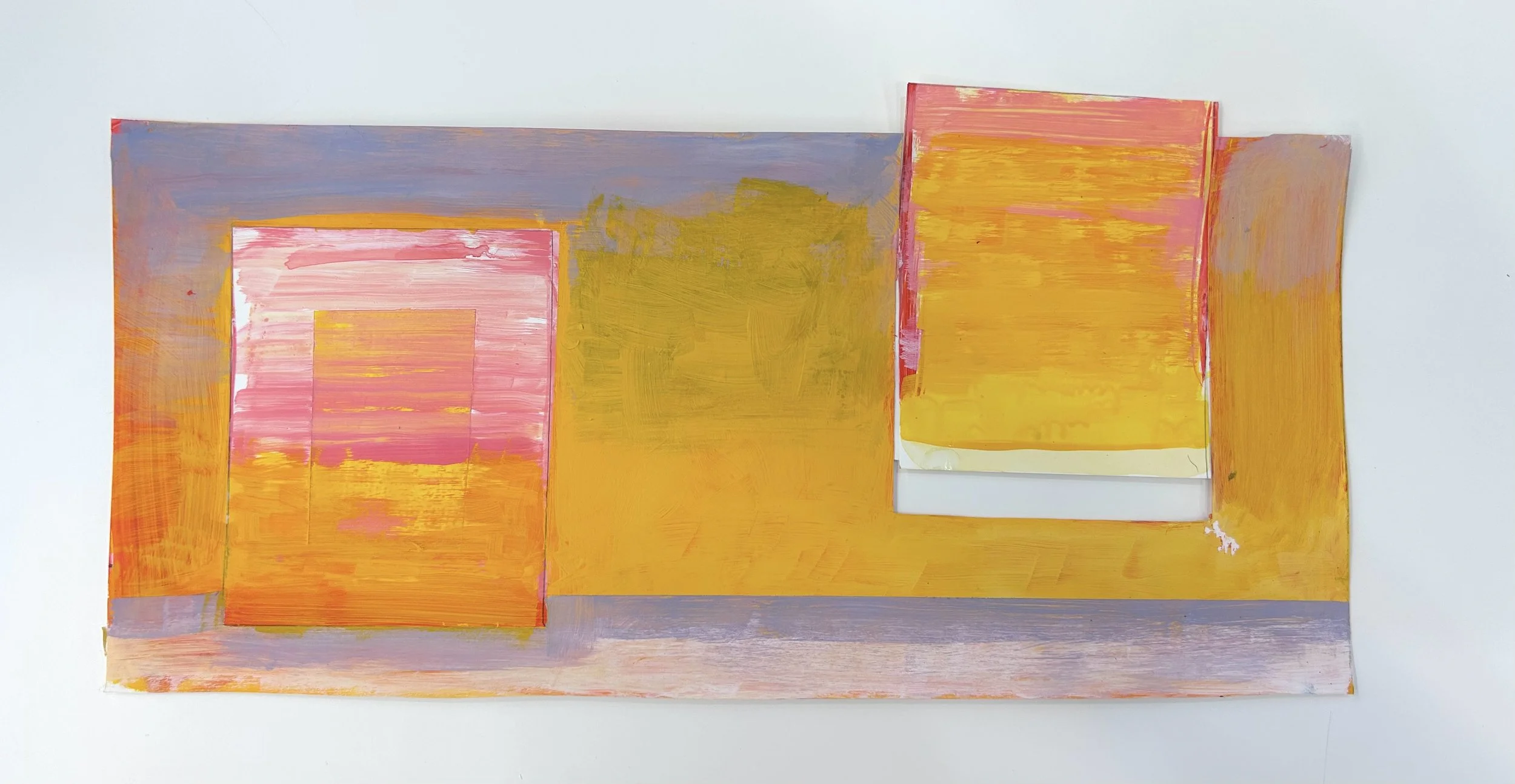 Revealing. Acrylic and Gouache on Paper, 7 x 15 inches
