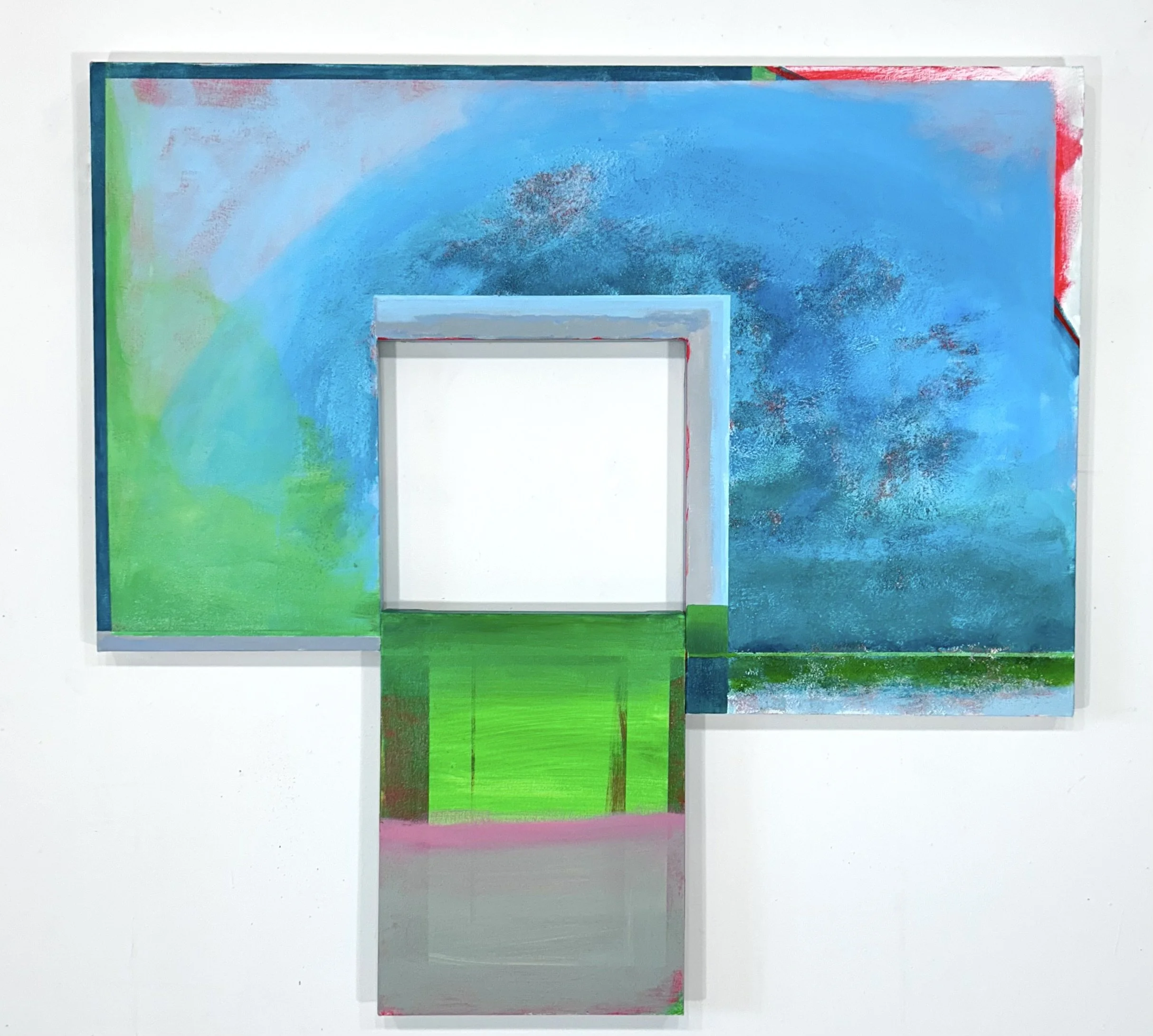 Surrender. Acrylic on Shaped Canvas and Canvas Inset, 43 x 44 inches