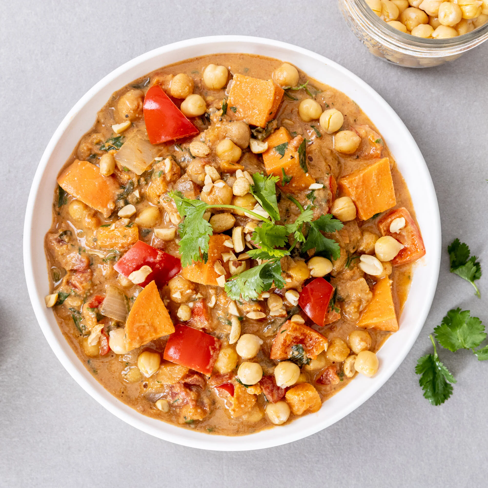 Chickpea, Sweet Potato, Veggie & Peanut Stew |
GF | DF | VG