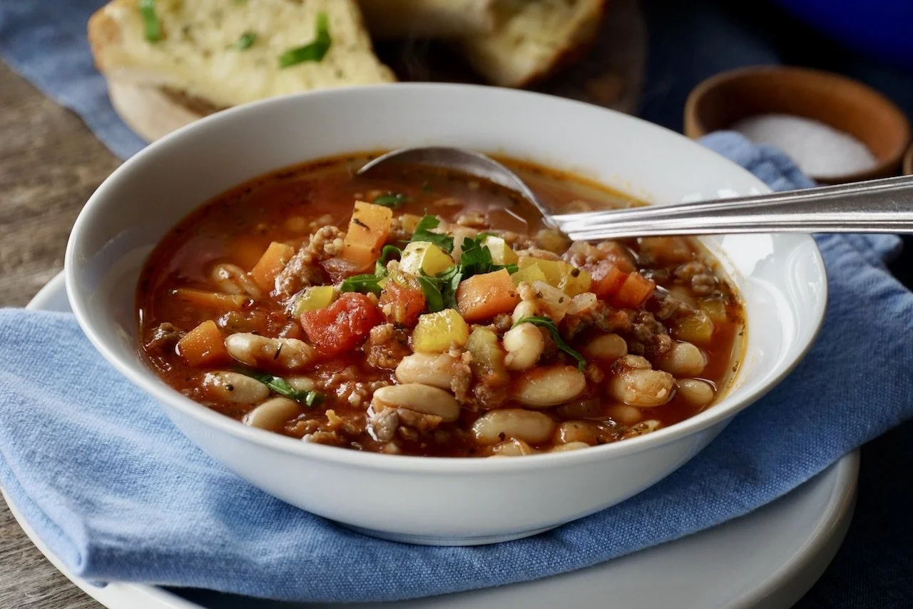 Sausage, White Bean + Kale Stew | GF | DF | V