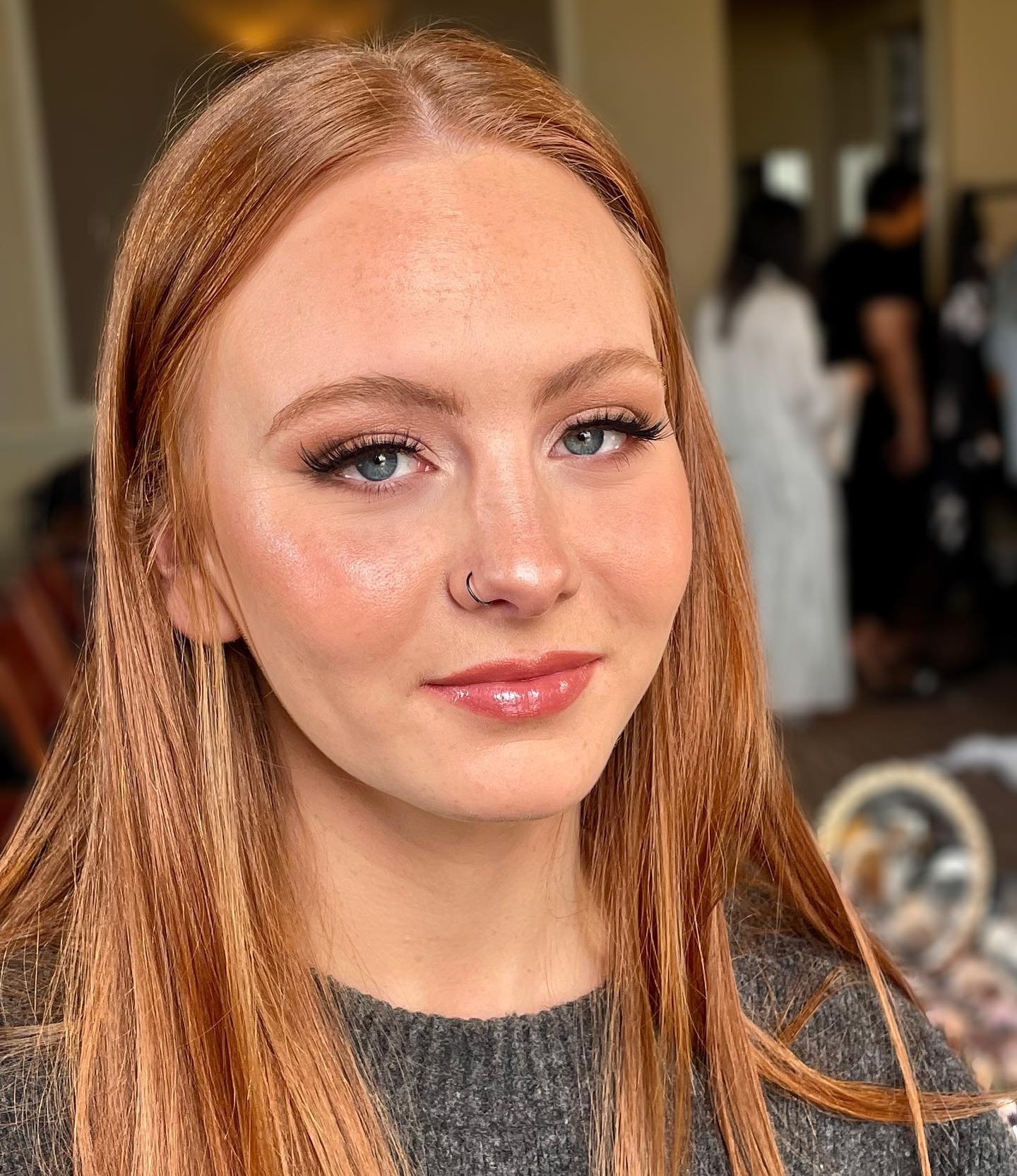 I love when a client wants her freckles to be on show! 

Aimee asked for a light coverage with lots of glow, so I reached for Nars light reflecting foundation and added a touch of Tatcha Water Cream for that perfect sheer finish. 

For her gorgeous h