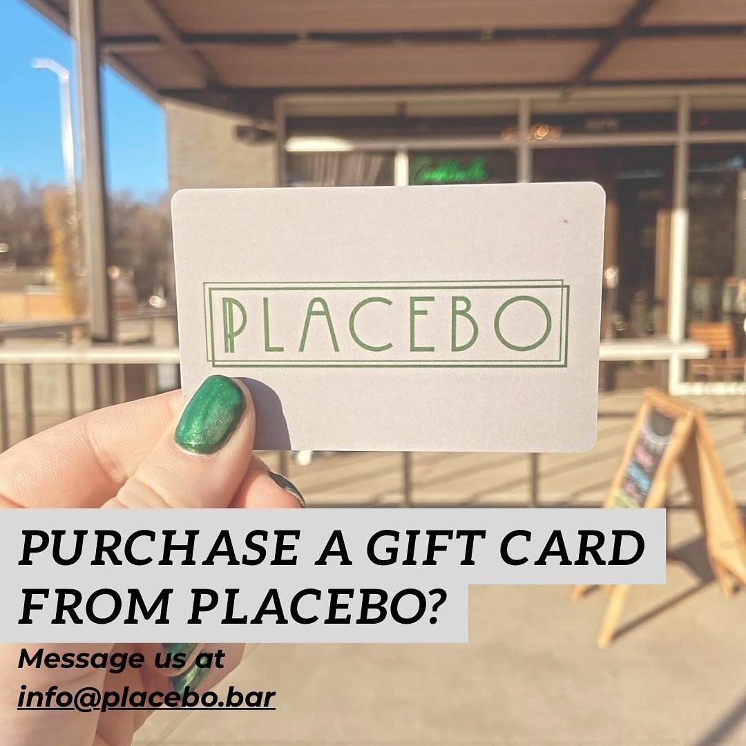 🚨GIFT CARD HOLDERS🚨

Did you purchase a gift card from Placebo and did not get a chance to use it before our last day? Please reach out to us via direct message or email us at info@placebo.bar for steps moving forward. We are sorry for any inconven