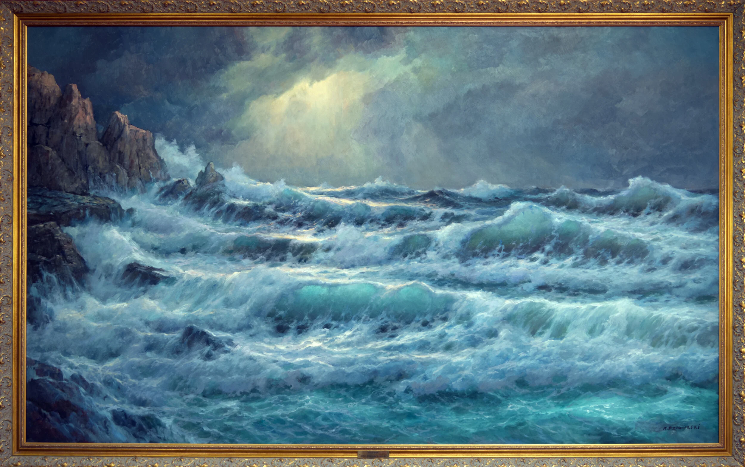 絵画 Cool Waters Nordic Waves I – Seascape Painting 60×70 cm - Milena Gaytandzhieva Art