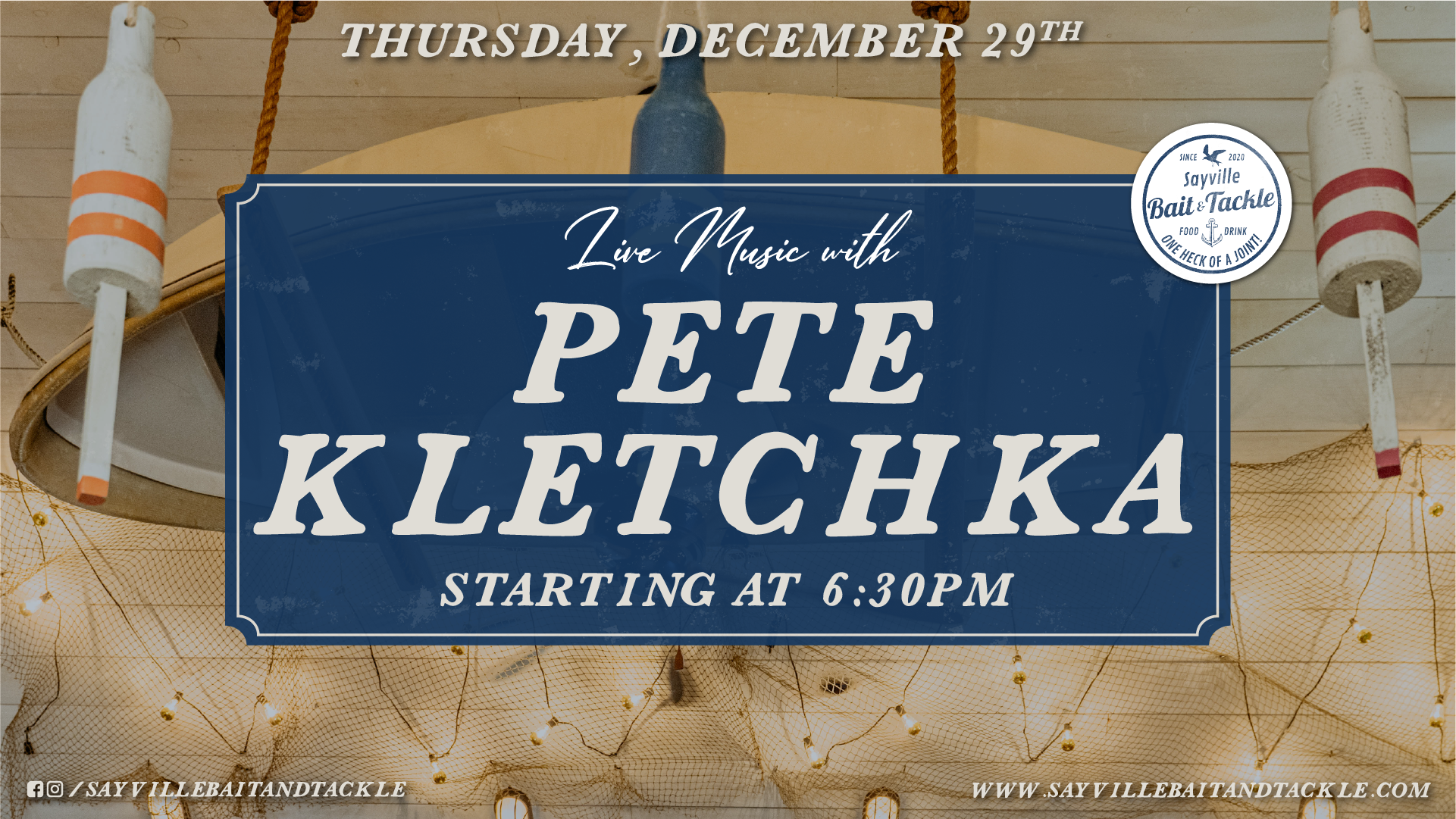 Live Music with Pete Kletchka! — Sayville Bait & Tackle