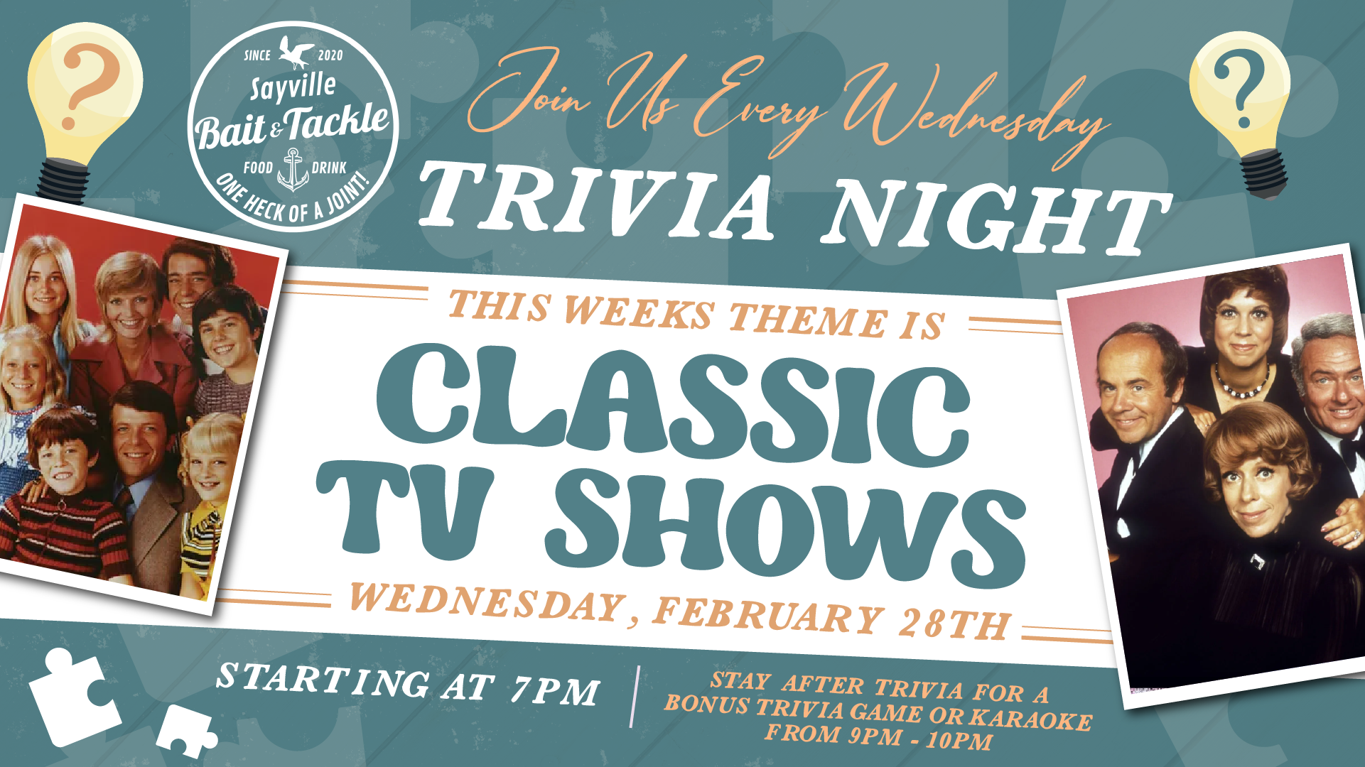 Classic TV Shows Trivia Night — Sayville Bait & Tackle