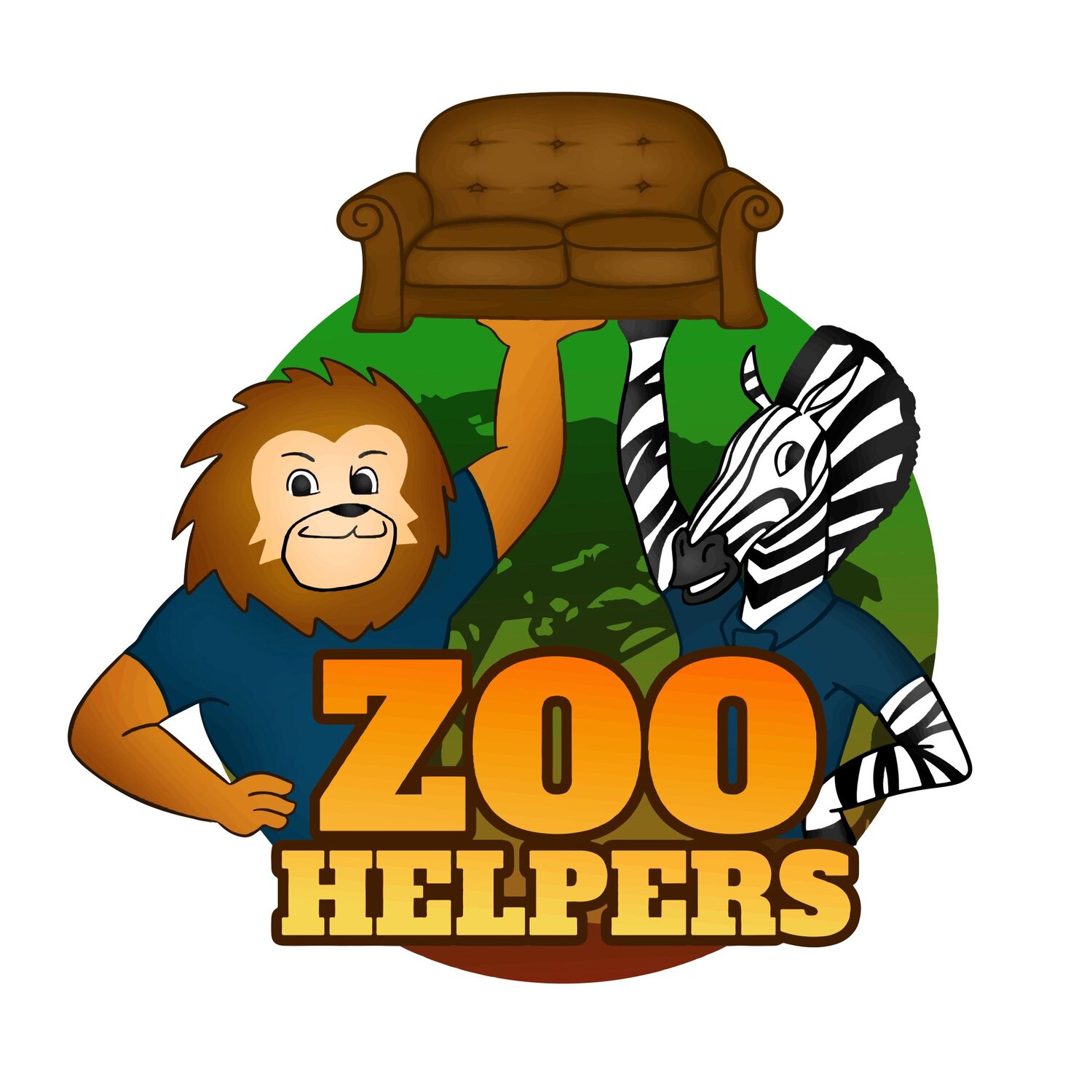 Zoo helpers moving help