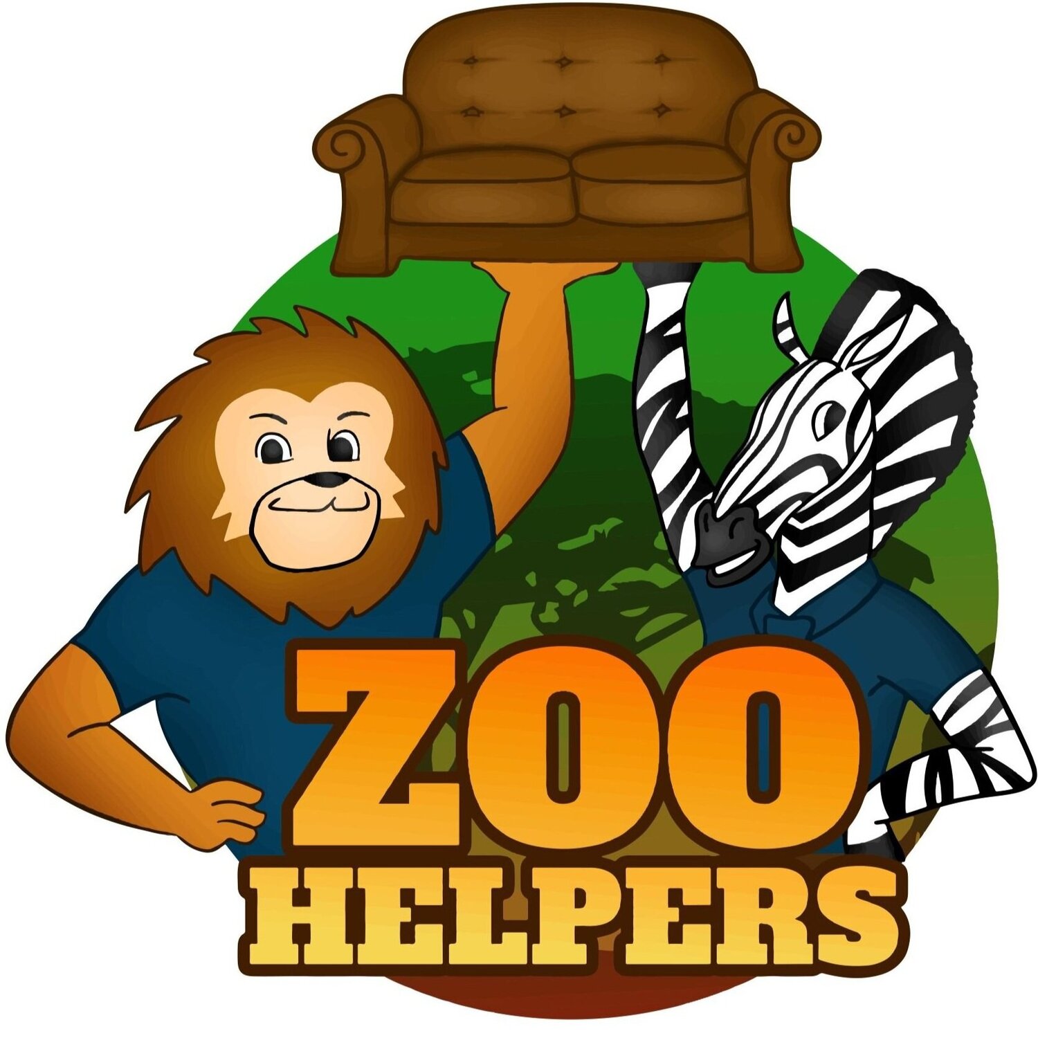 Zoo helpers moving help