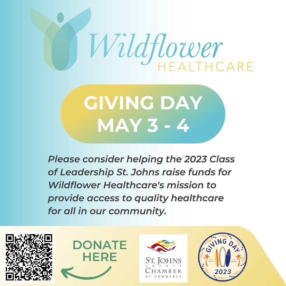 Our co-owner Alexandra Barr is thrilled to be a part of the St. Johns County Chamber of Commerce Leadership St. Johns Class of 2023. As a class, we are fundraising for Wildflower Healthcare today through St. Augustine Giving Day! 

Wildflower Healthc