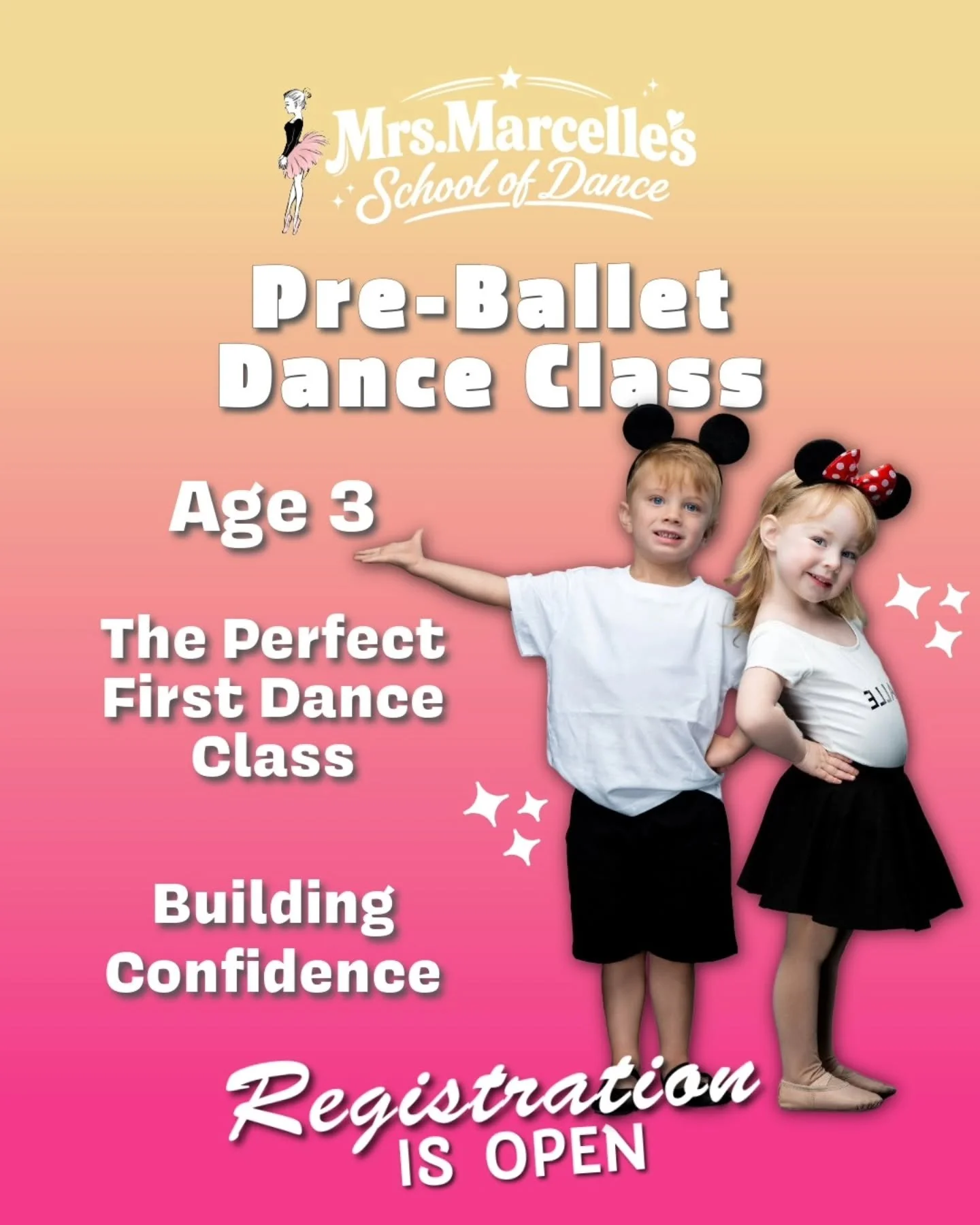 🩰 Pre-Ballet | Age 3

Perfect for little ones who love to move, use their imagination, and sing! This class introduces young dancers to the joy of dance while encouraging creativity, confidence, and joyful self-expression through music and movement.