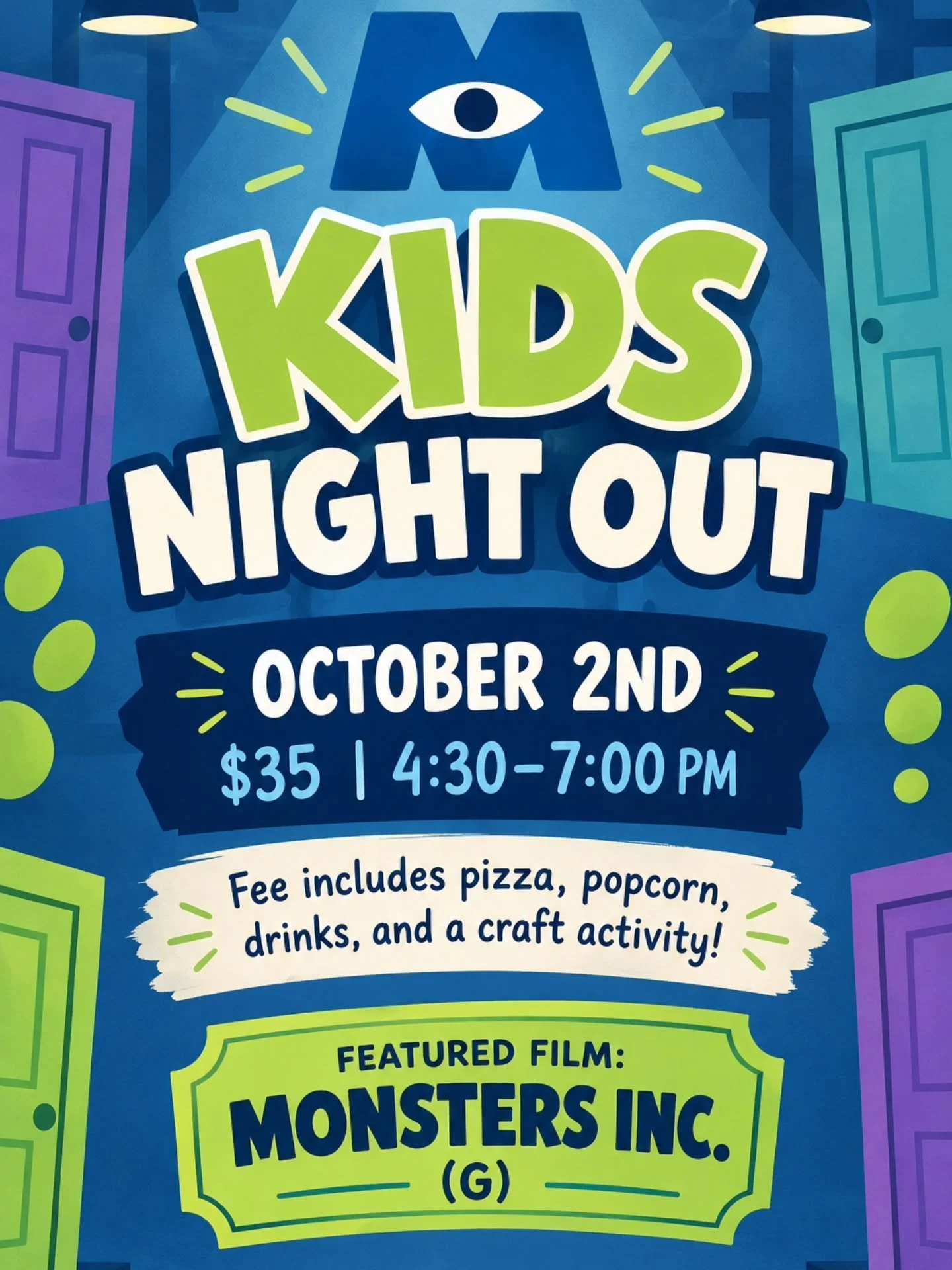 KIDS NIGHT OUT IS THIS FRIDAY!

Get ready for a fun night at MMSD! 👾🍿

Pizza &bull; Popcorn &bull; Drinks &bull; Craft Activity 

Open to all kids ages 5 and up!

Spots are limited!
🎟️ Register on our website.