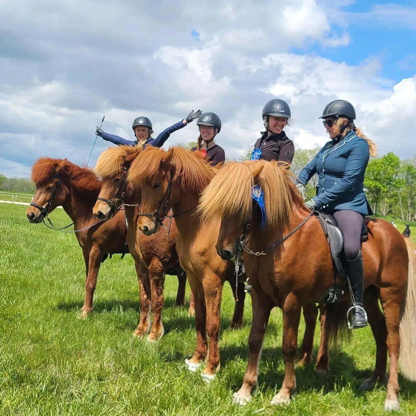 Maybe the most fun I&rsquo;ve had at a show, ever. So proud of Freyja &amp; her first five gait performance! And a dream to be on the track with all of these people, at the same time. A fiery army of red horses! 🤩 Thank you, @taktur_horse for all yo