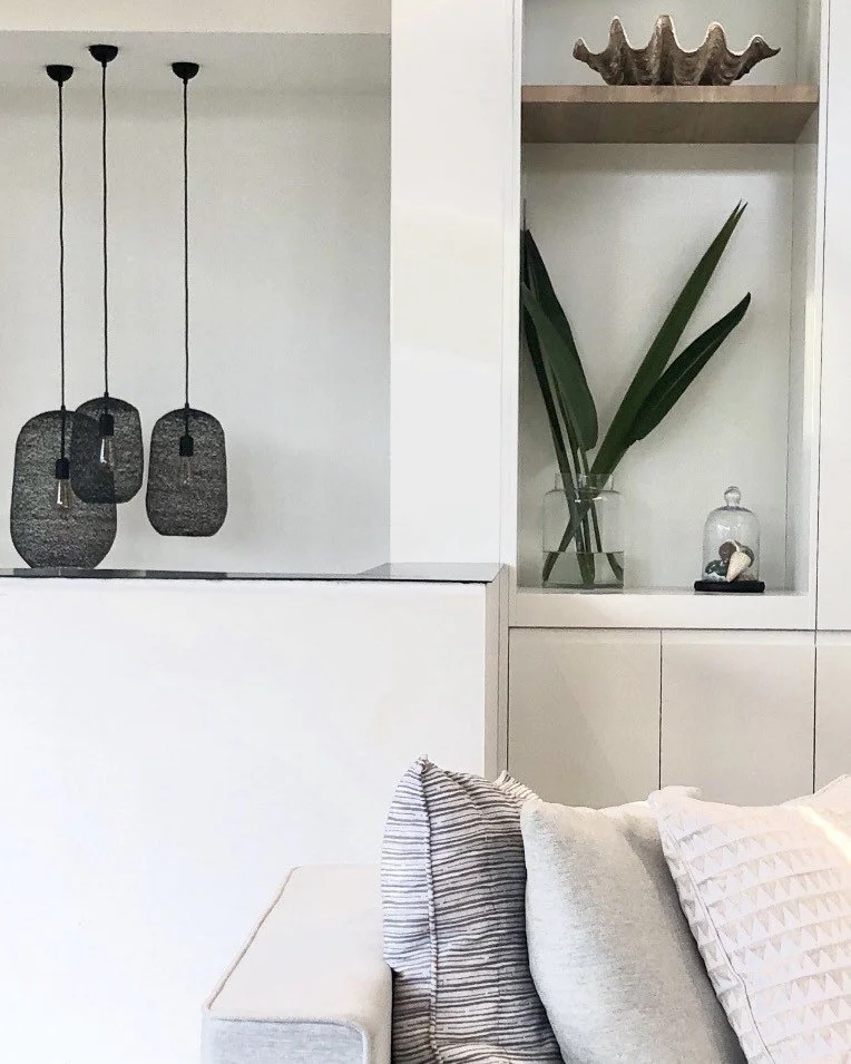 Feature pendant lighting and custom joinery are always a great addition to a living room space 💯💥