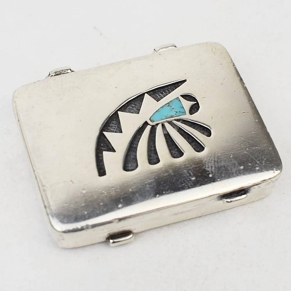 Julian Lovato (Santo Domingo) Silver and Turquoise Box