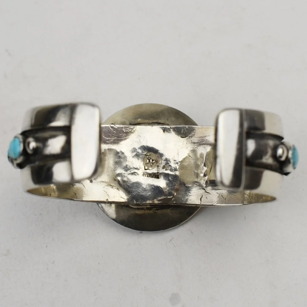 Frank Patania Sr. Silver and Turquoise Bracelet, c. 1940s — Turkey