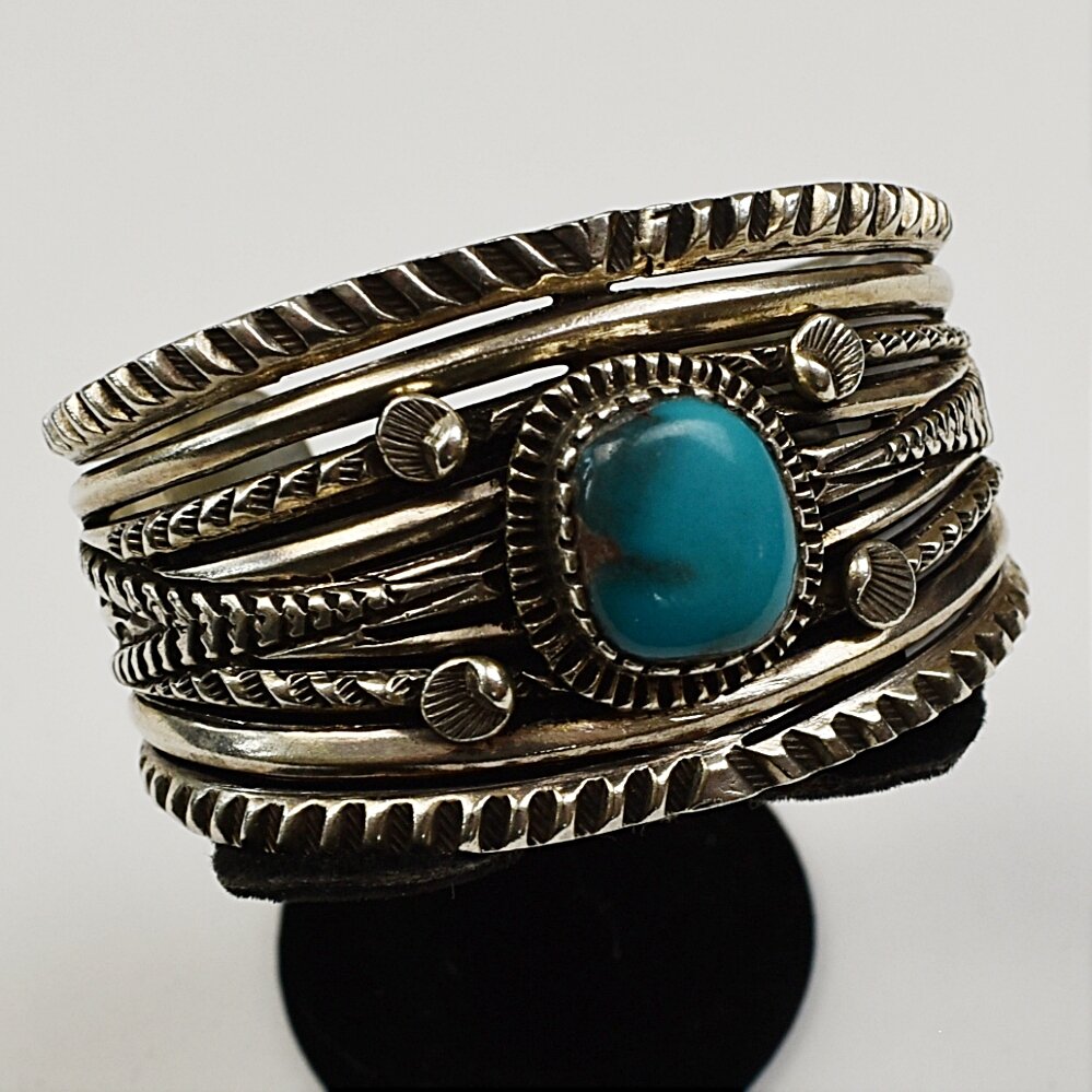 Ernie Lister Silver and Turquoise Bracelet — Turkey Mountain Traders