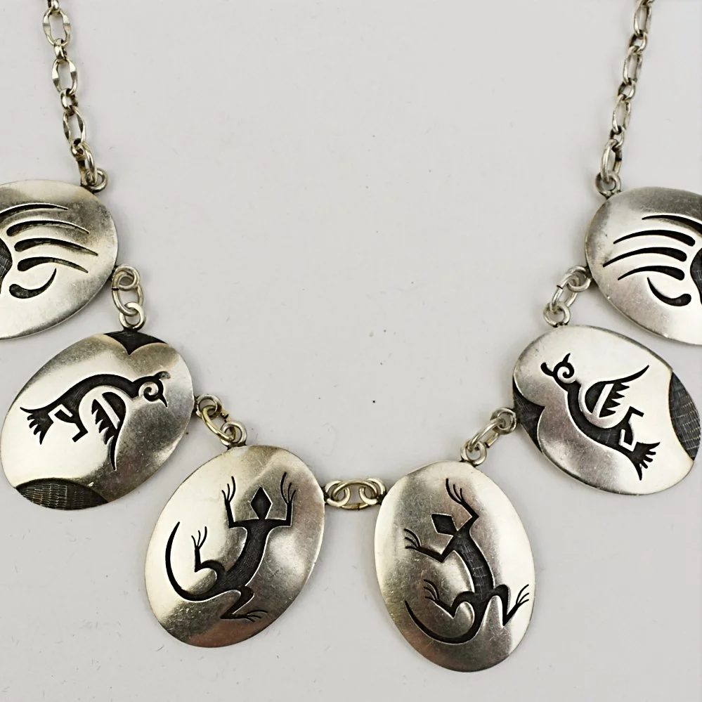 Loren Phillips Silver Hopi Overlay Necklace — Turkey Mountain Traders