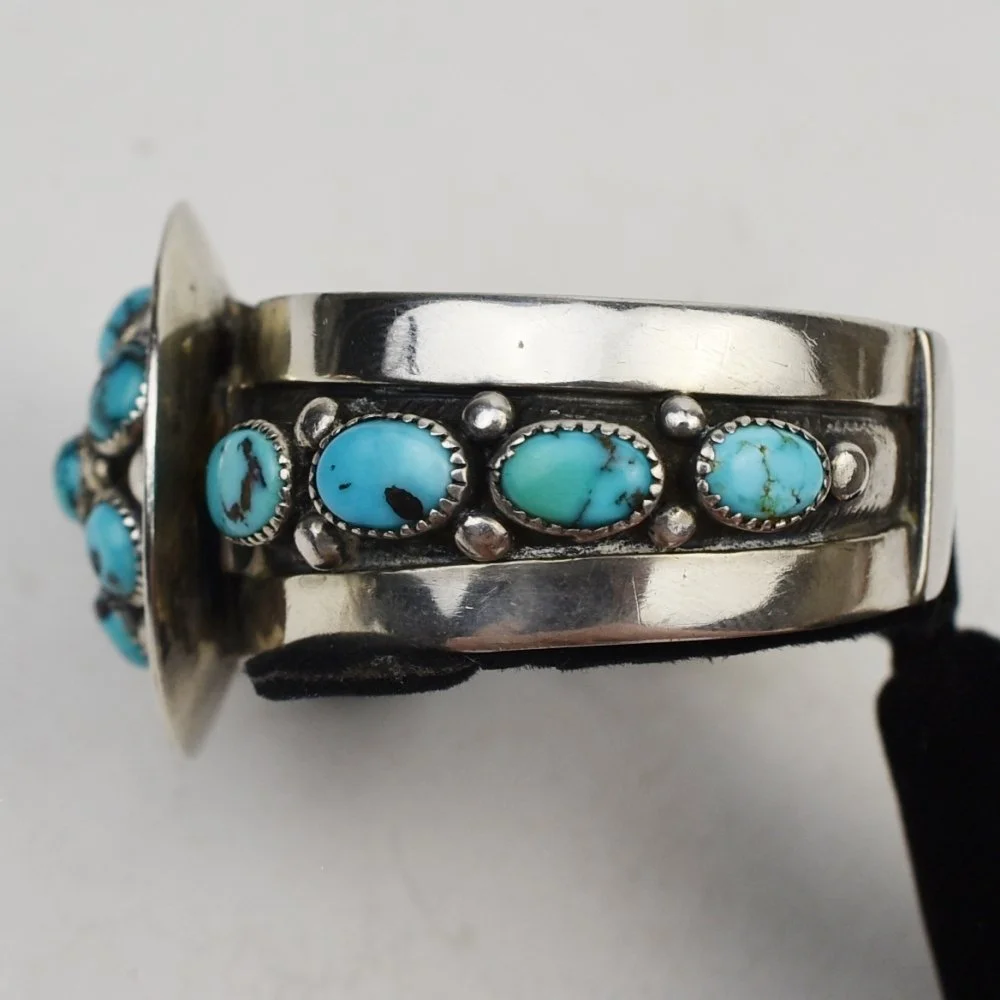 故Frank Patania Sr.1940'sバングル インディアンジュエリー Frank Patania Sr. Silver and Turquoise Bracelet, c. 1940s — Turkey