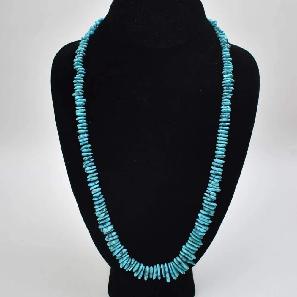 Navajo  Lone Mountain Turquoise Nugget Necklace